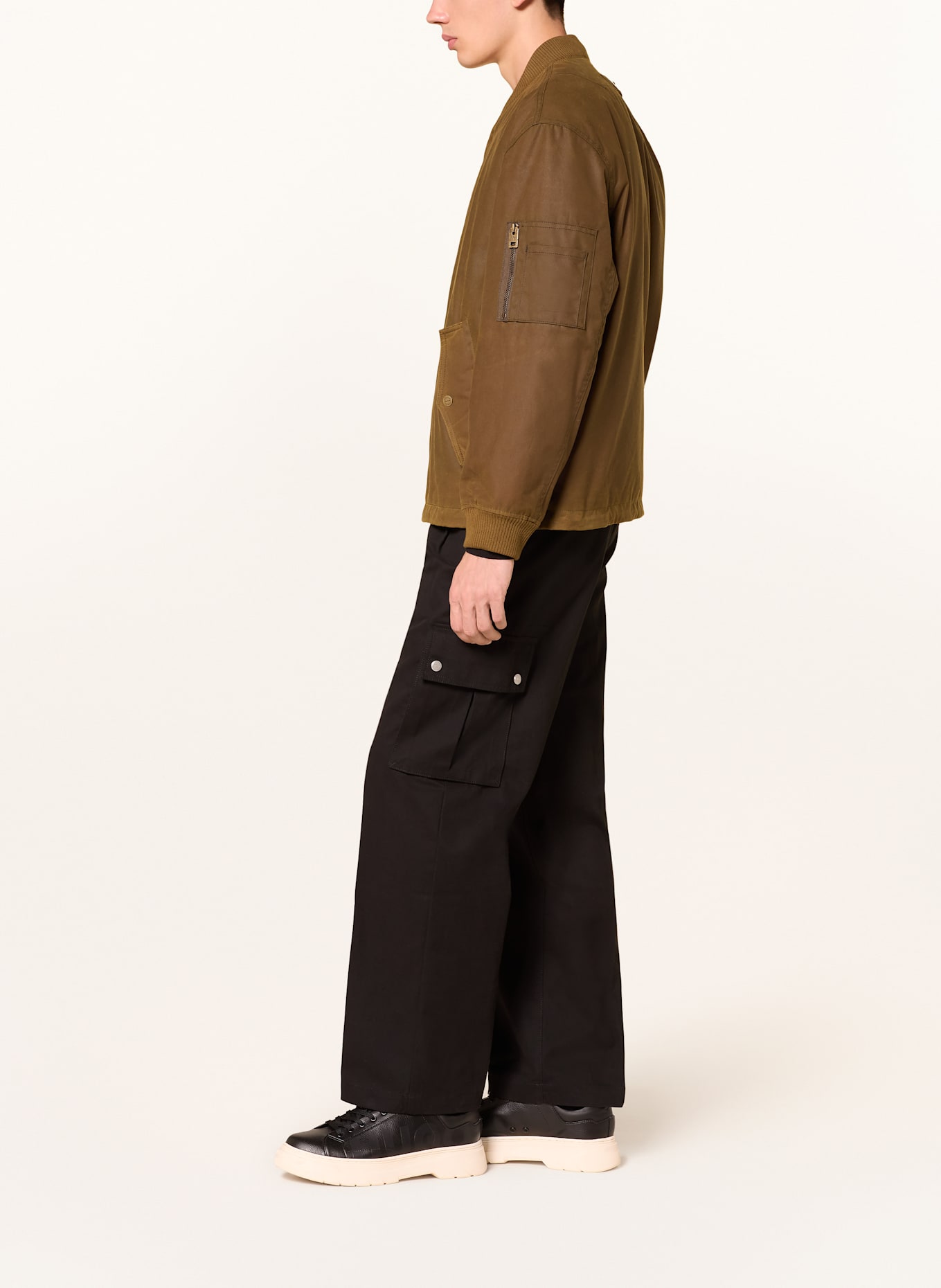HUGO GRAYSEN regular fit cargo pants: BLACK
