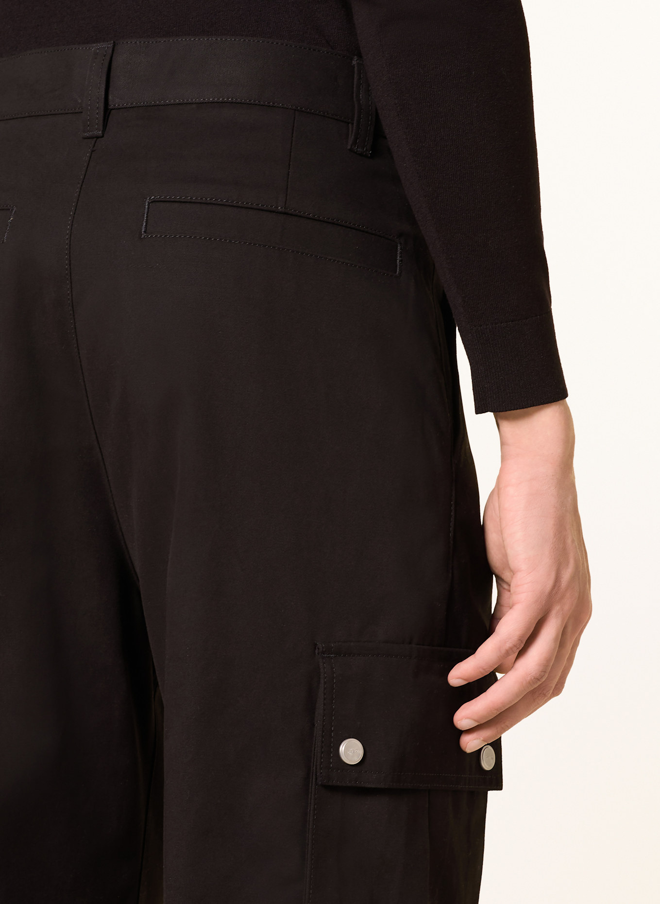 HUGO GRAYSEN regular fit cargo pants: BLACK