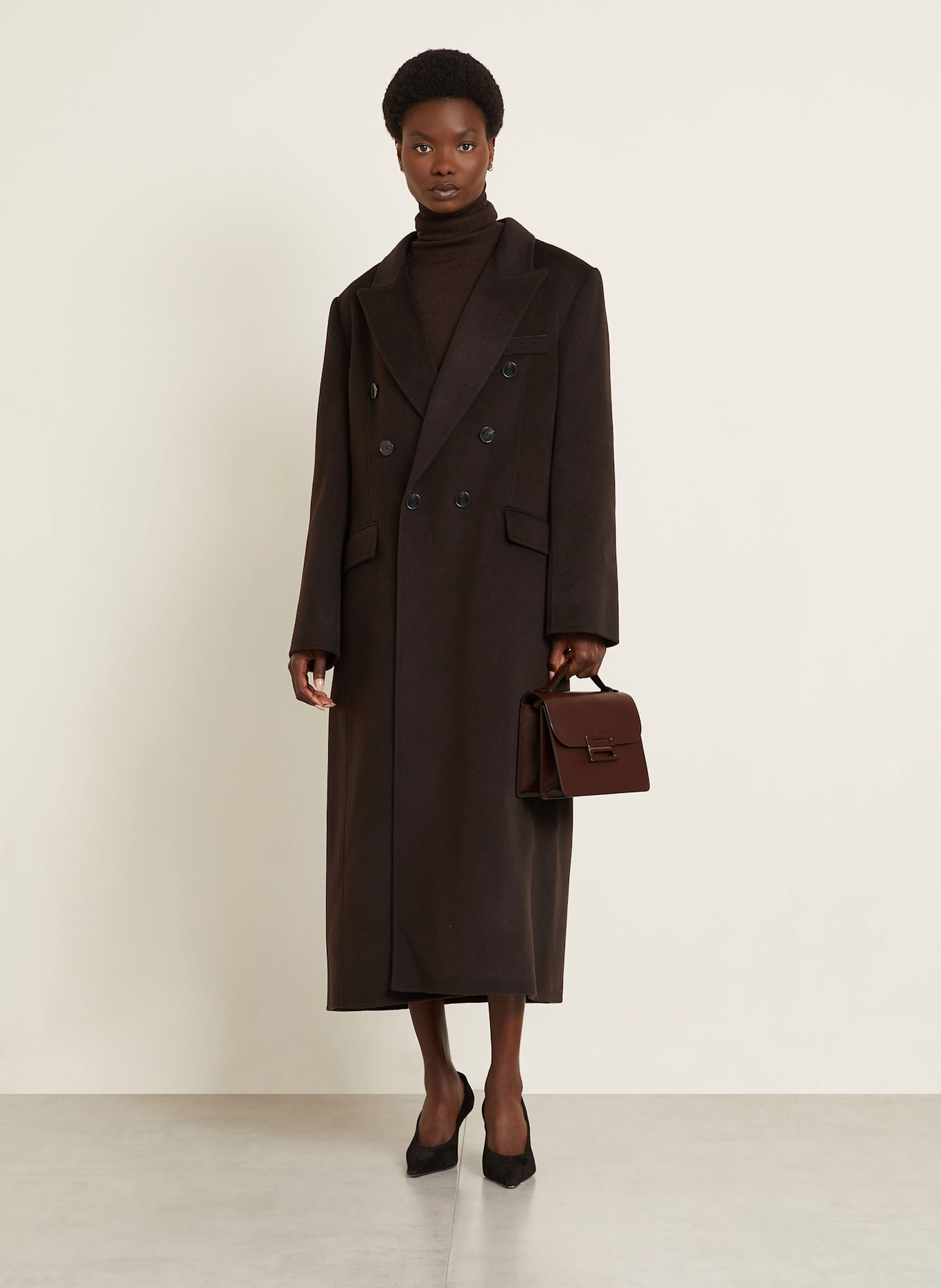 VICTORIA BECKHAM Wollmantel: DUNKELBRAUN