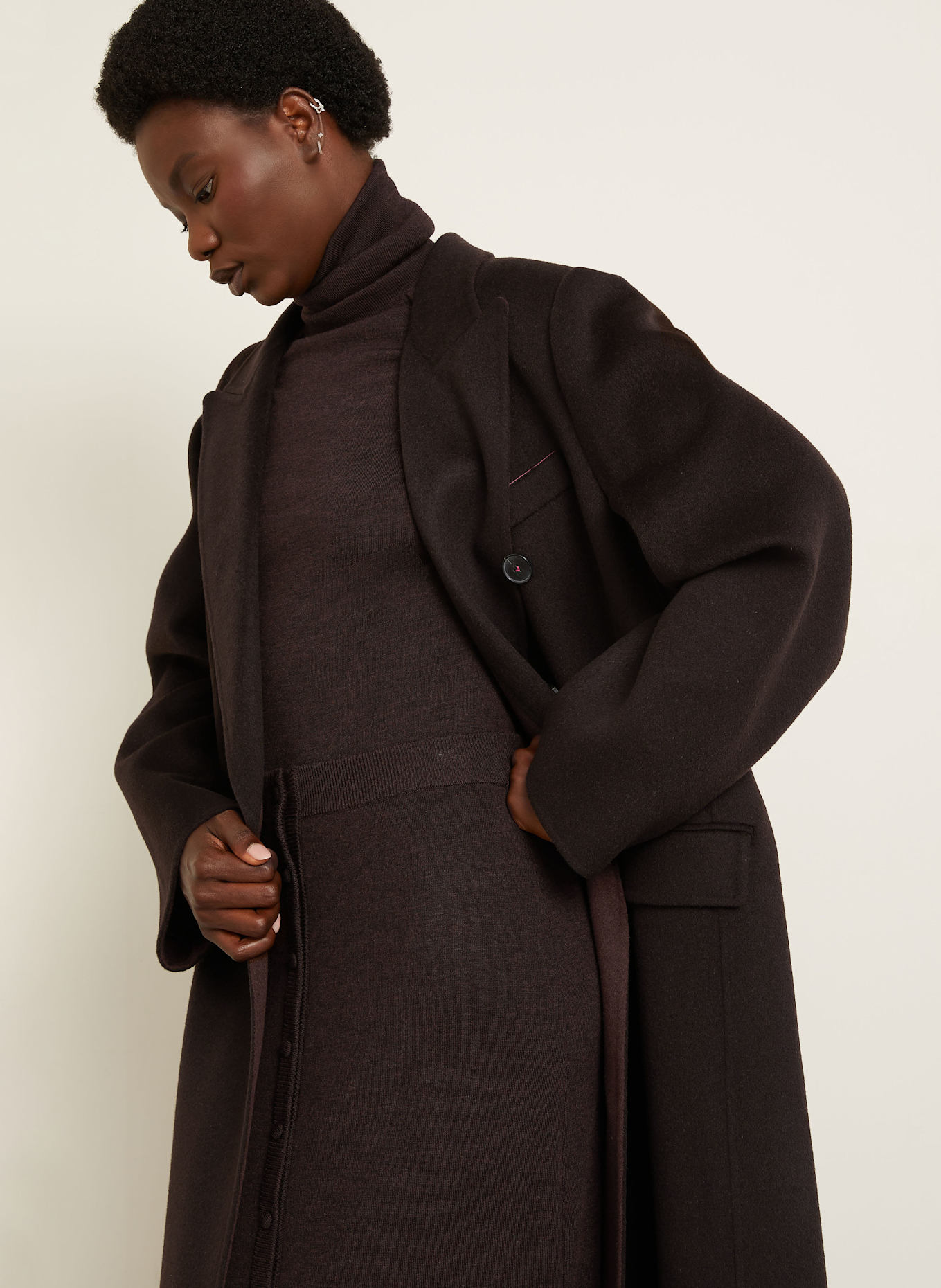 VICTORIA BECKHAM Wollmantel: DUNKELBRAUN