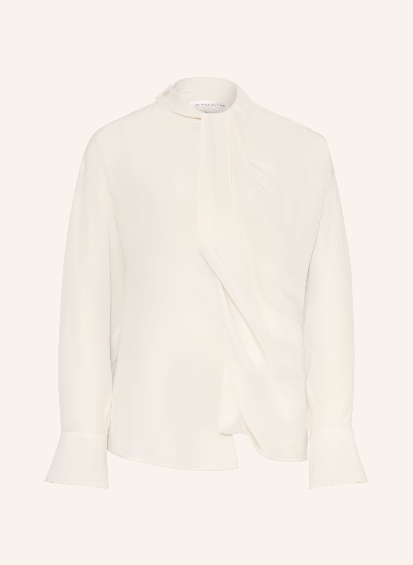 VICTORIA BECKHAM Bluzka z wiązaniem pod szyją z jedwabiu, z wycięciem: KREMOWY