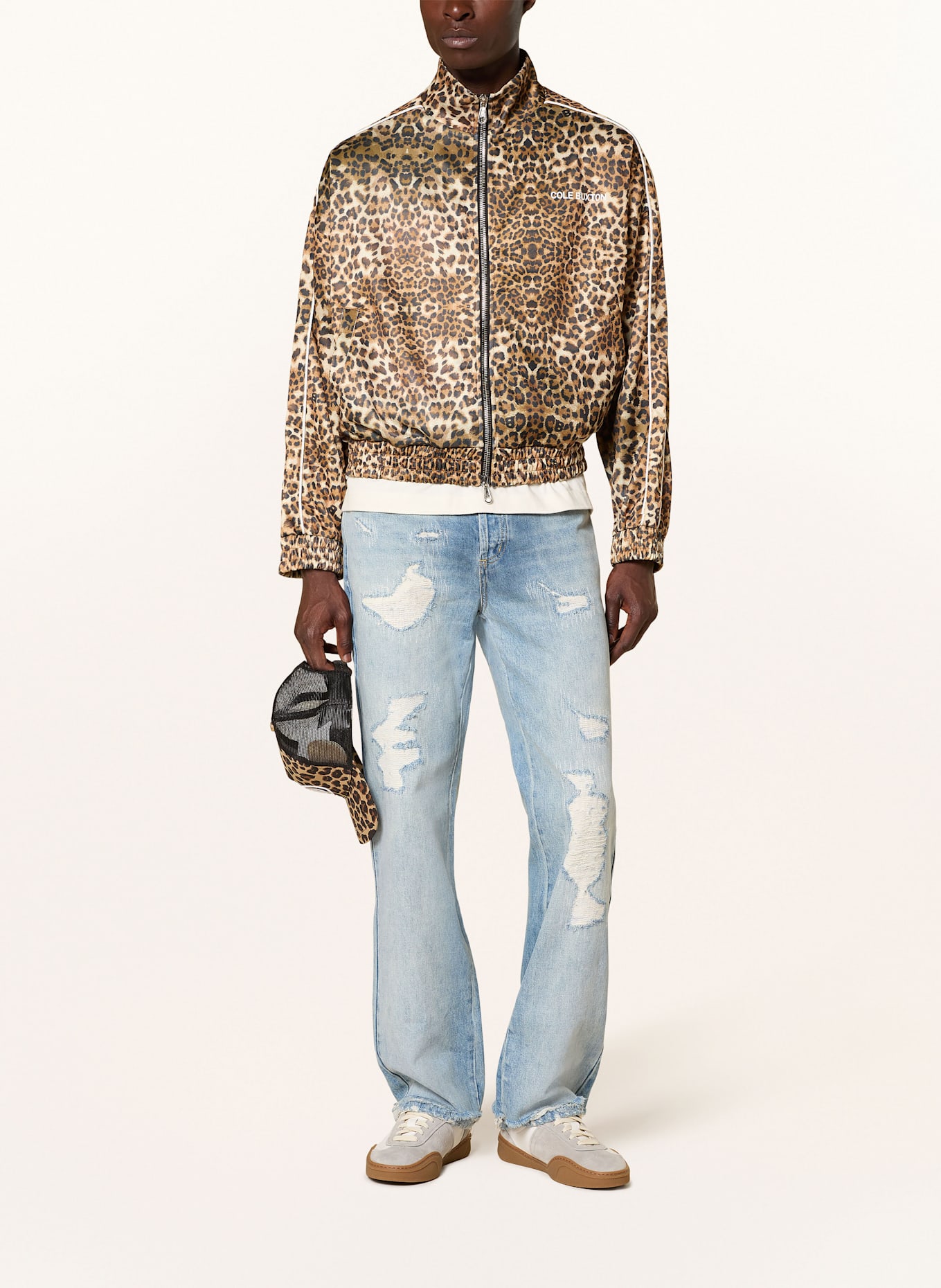 COLE BUXTON Sweatjacke: DUNKELORANGE / SCHWARZ / HELLBRAUN