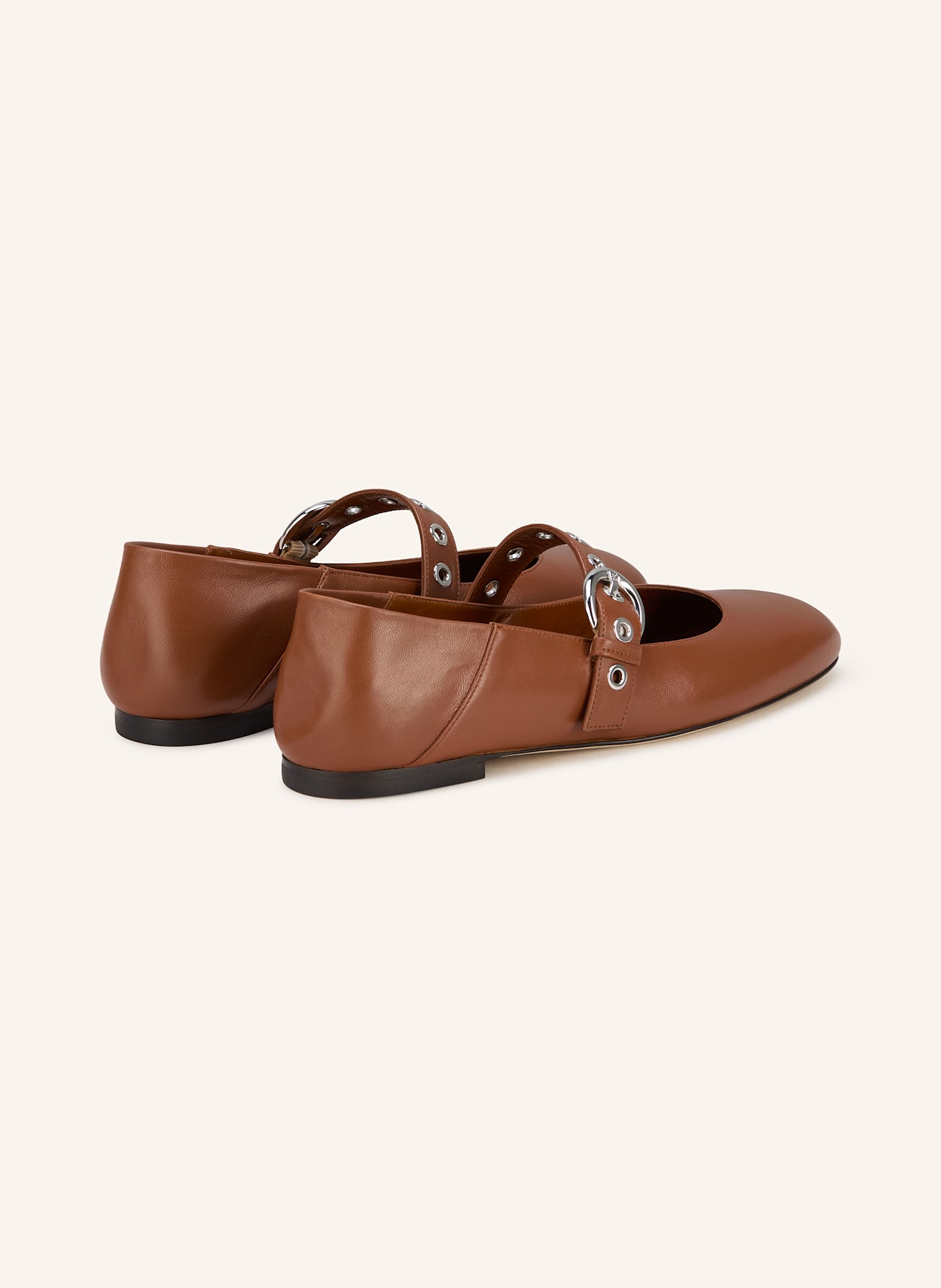 STUART WEITZMAN Mary-Jane-Ballerinas SUPERMOTO: BRAUN