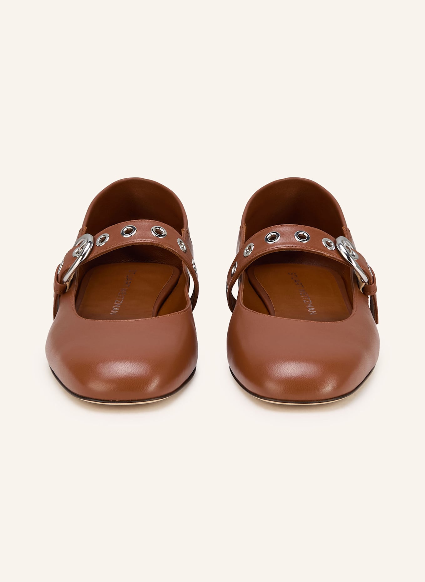 STUART WEITZMAN Mary-Jane-Ballerinas SUPERMOTO: BRAUN