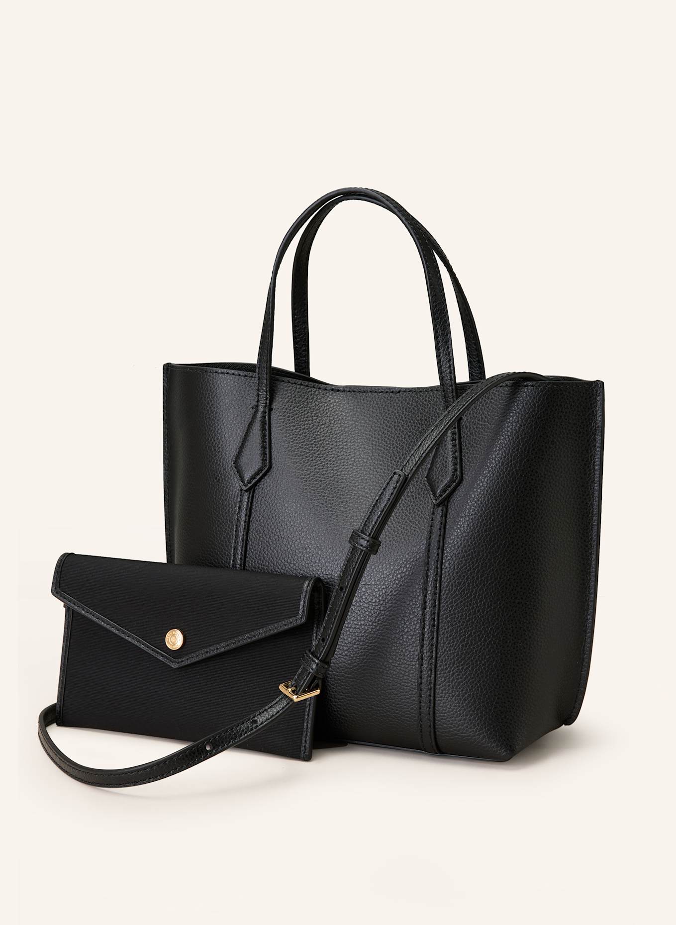 TORY BURCH Shopper PERRY mit Pouch: SCHWARZ