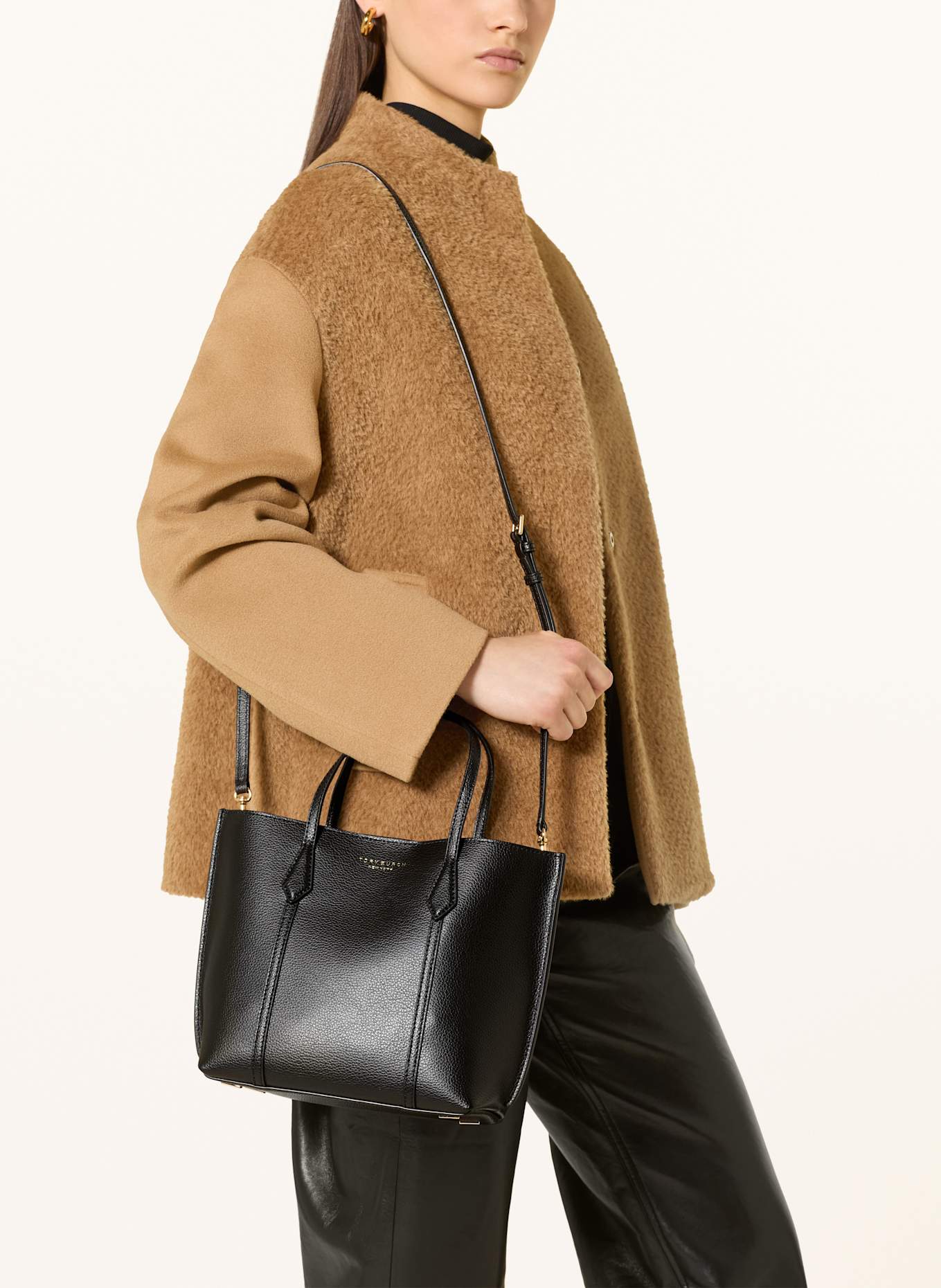 TORY BURCH Shopper PERRY mit Pouch: SCHWARZ