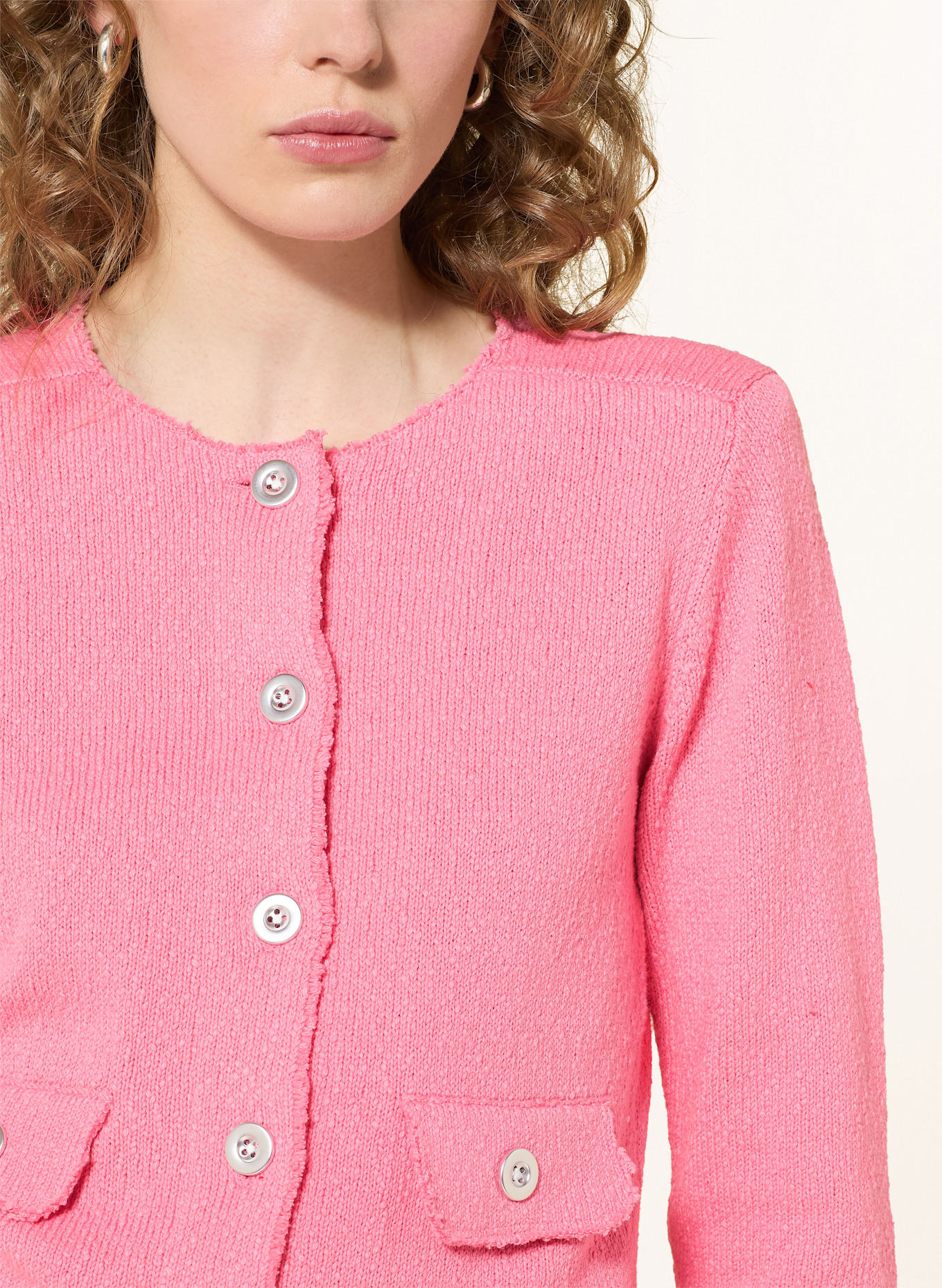 monari Bouclé-Strickjacke: PINK