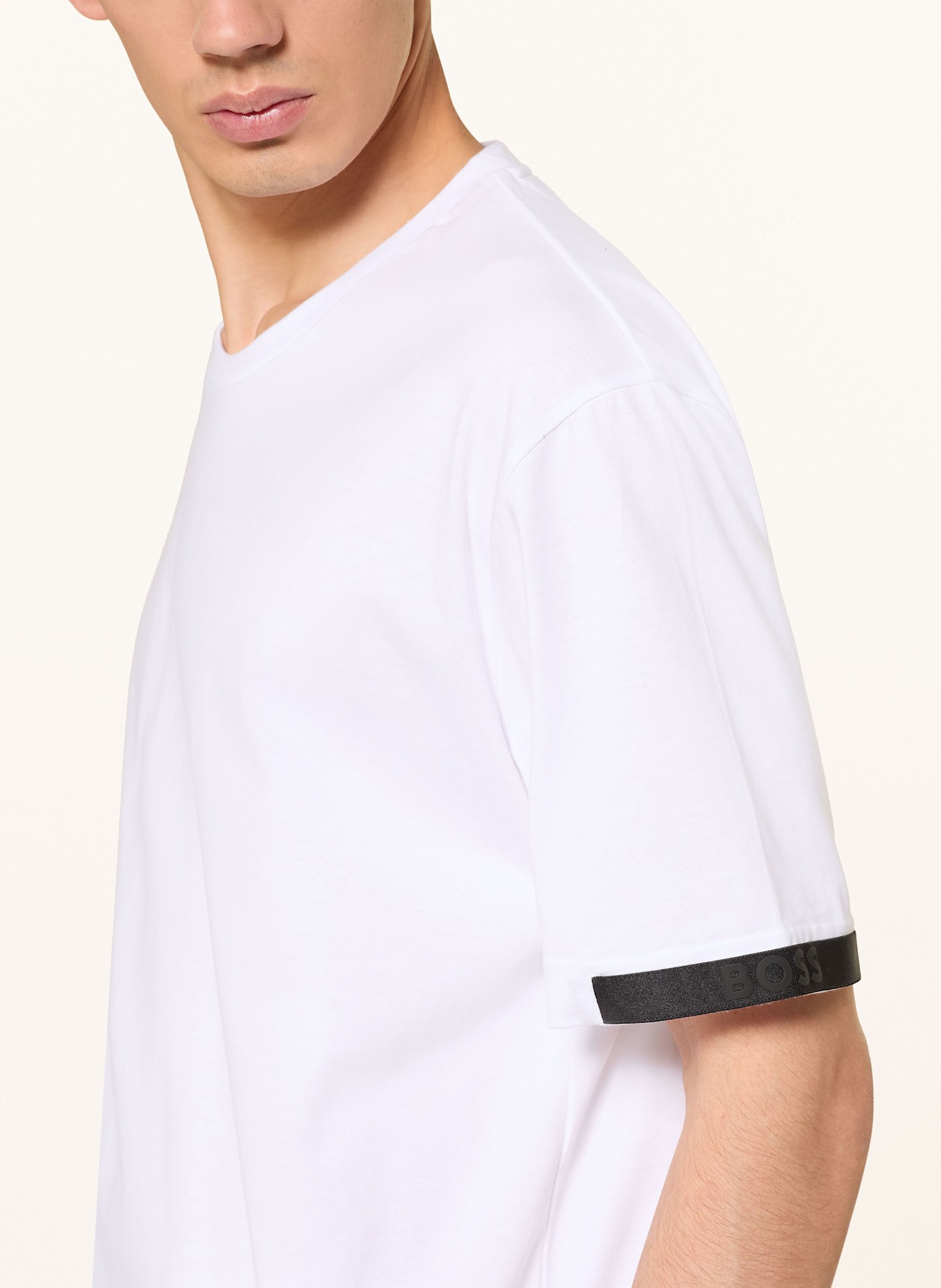 BOSS Schlafshirt HD LOGO: WEISS