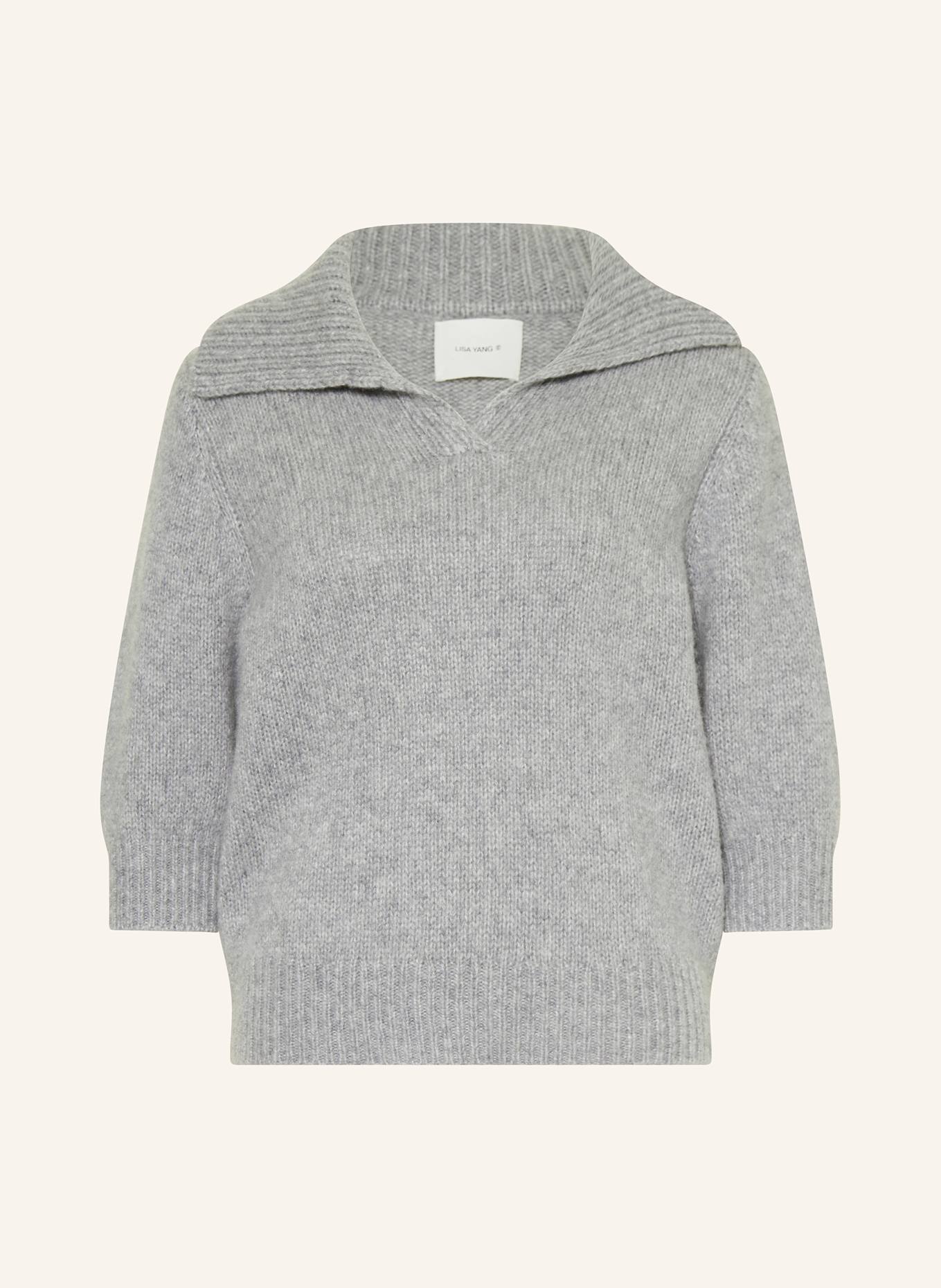 LISA YANG LAILAI cashmere knit shirt: GRAY