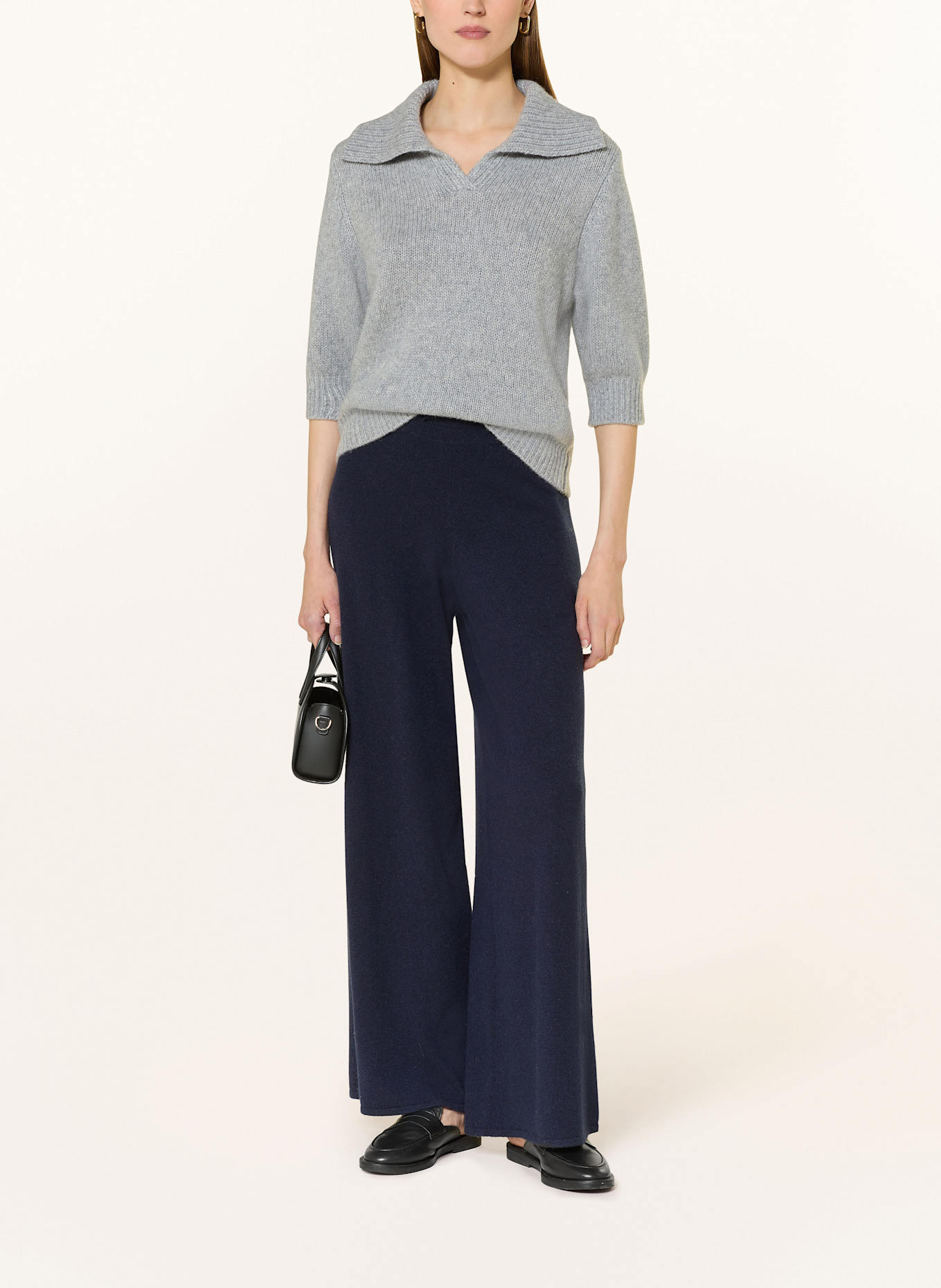 LISA YANG LAILAI cashmere knit shirt: GRAY