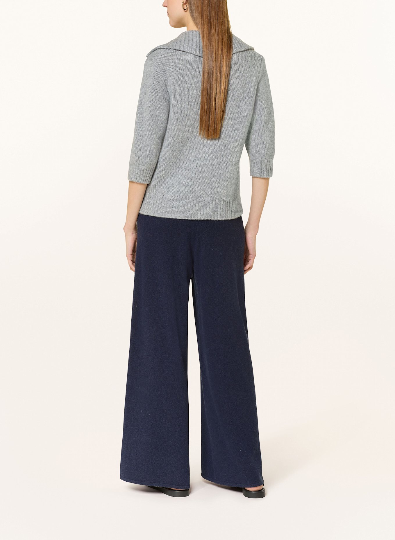 LISA YANG LAILAI cashmere knit shirt: GRAY
