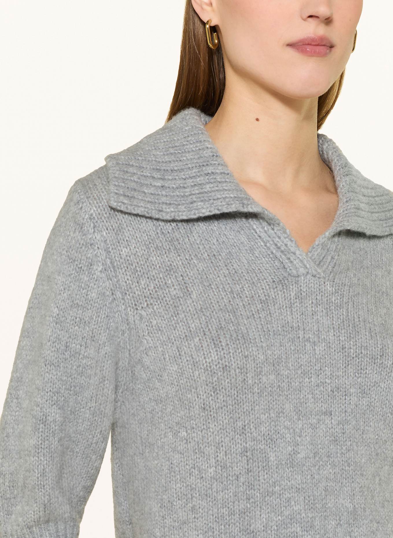 LISA YANG LAILAI cashmere knit shirt: GRAY