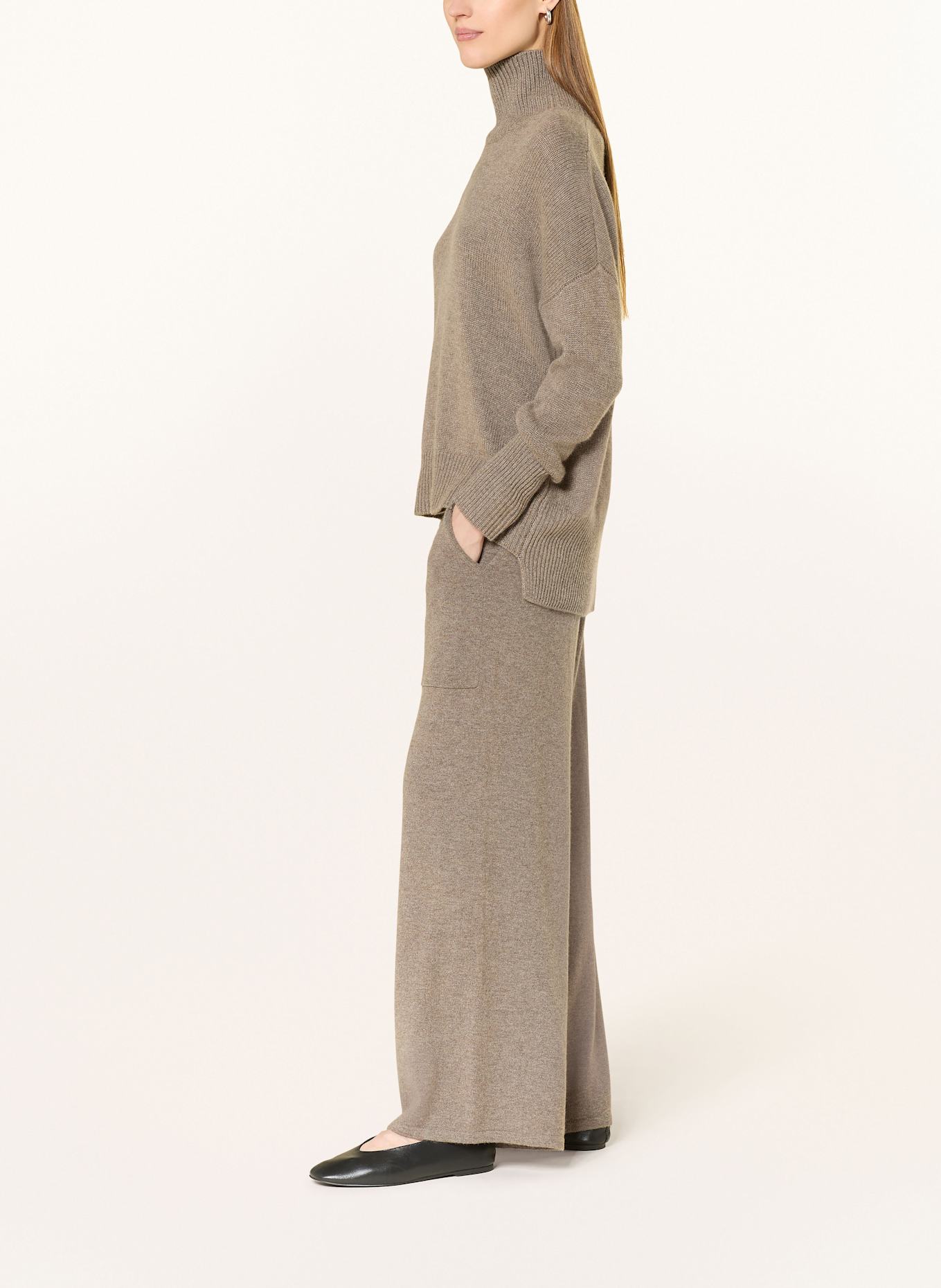 LISA YANG Knit trousers OMI in cashemere: TAUPE