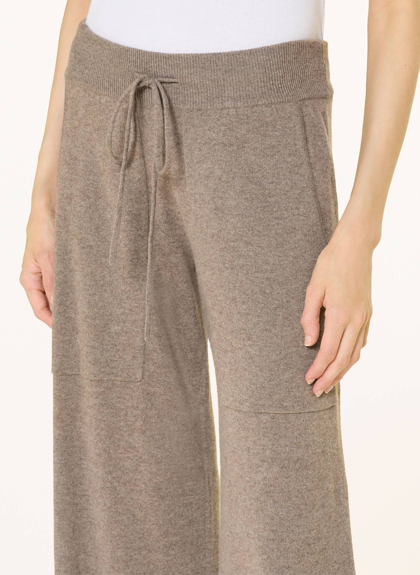 LISA YANG Knit trousers OMI in cashemere: TAUPE