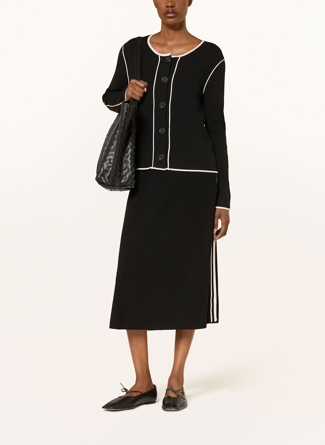 ELENA MIRO Strickrock: SCHWARZ / WEISS