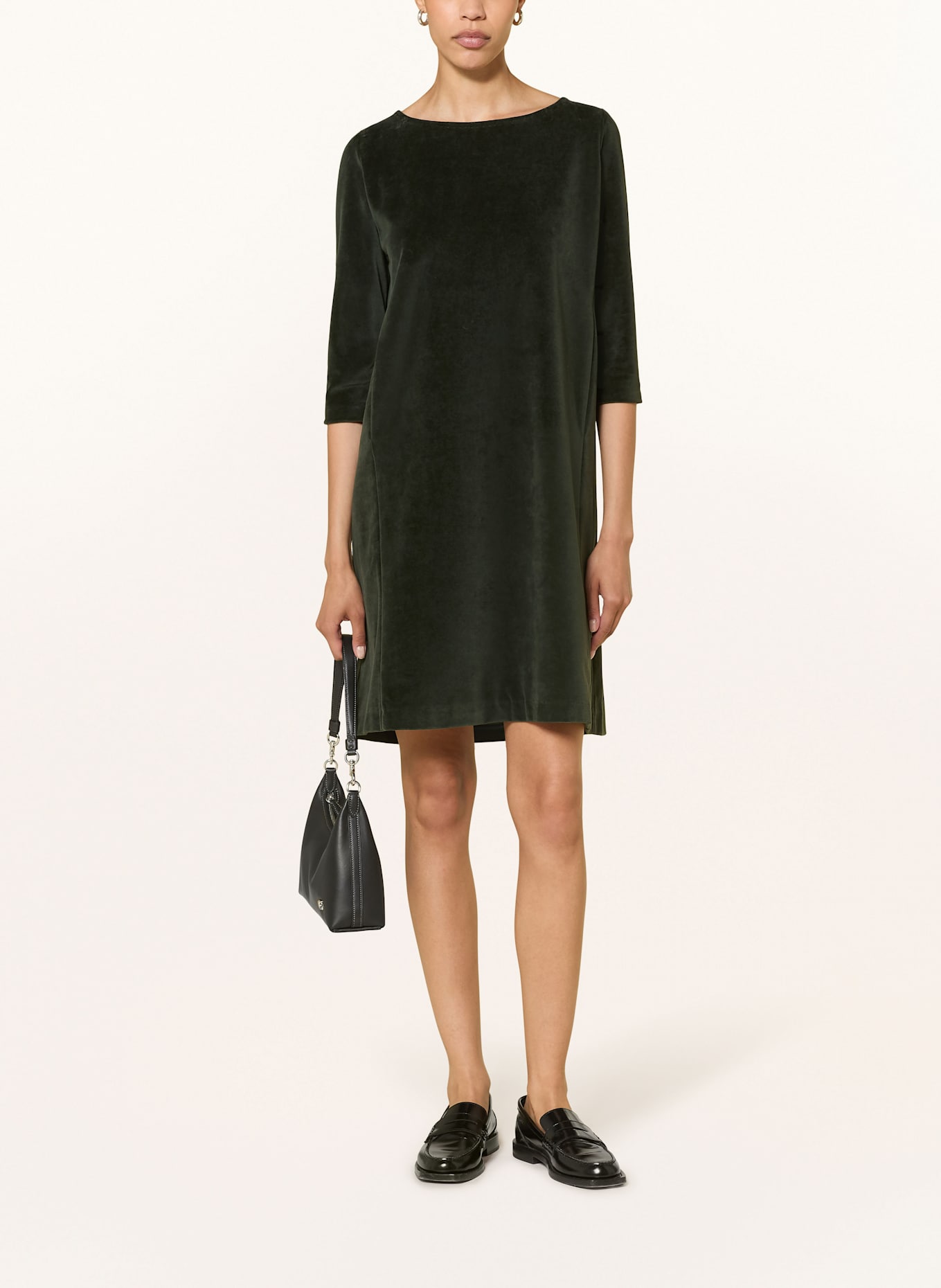 CIRCOLO 1901 Samtkleid mit 3/4-Arm: DUNKELGRÜN