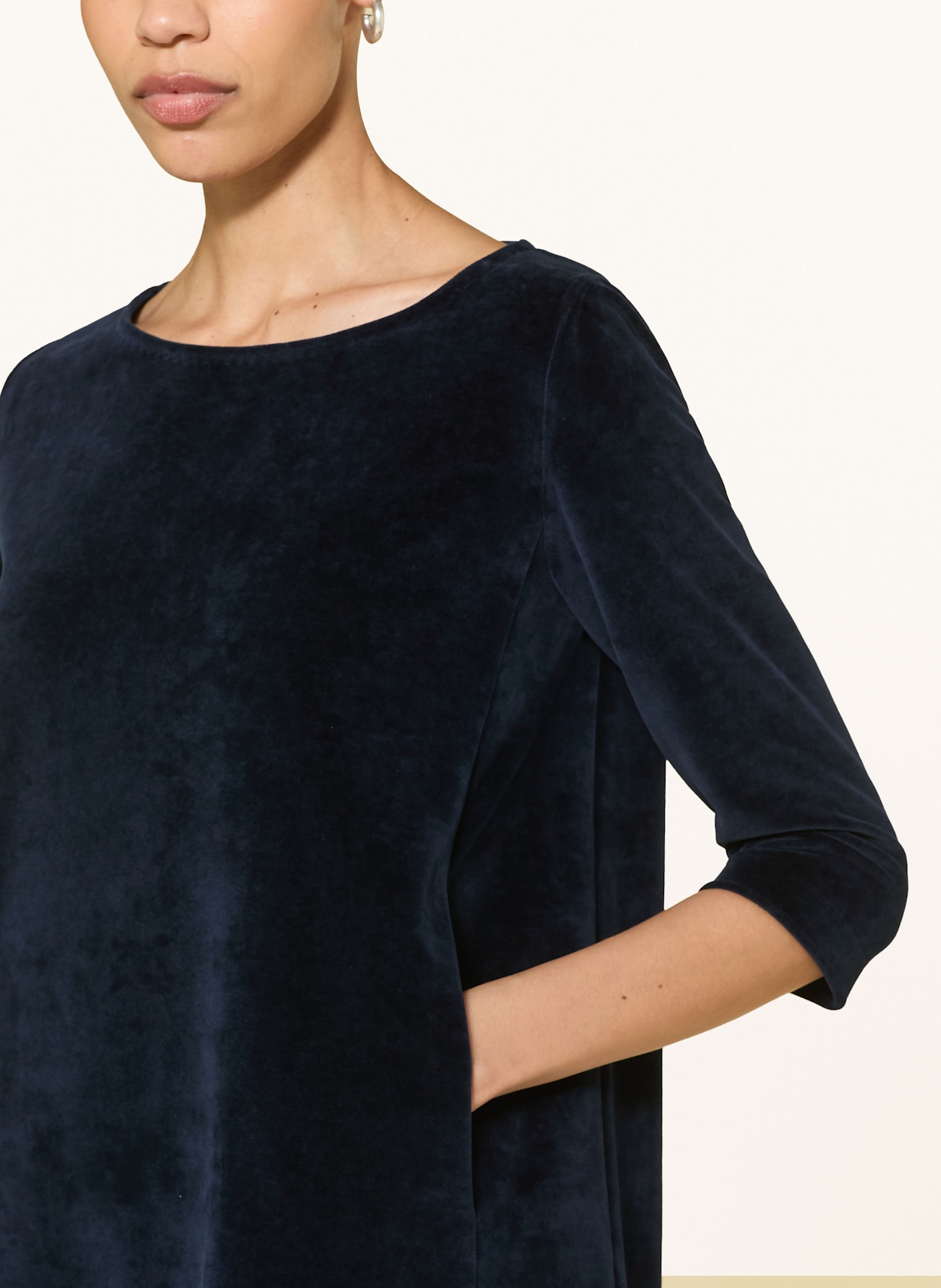 CIRCOLO 1901 Samtkleid mit 3/4-Arm: DUNKELBLAU