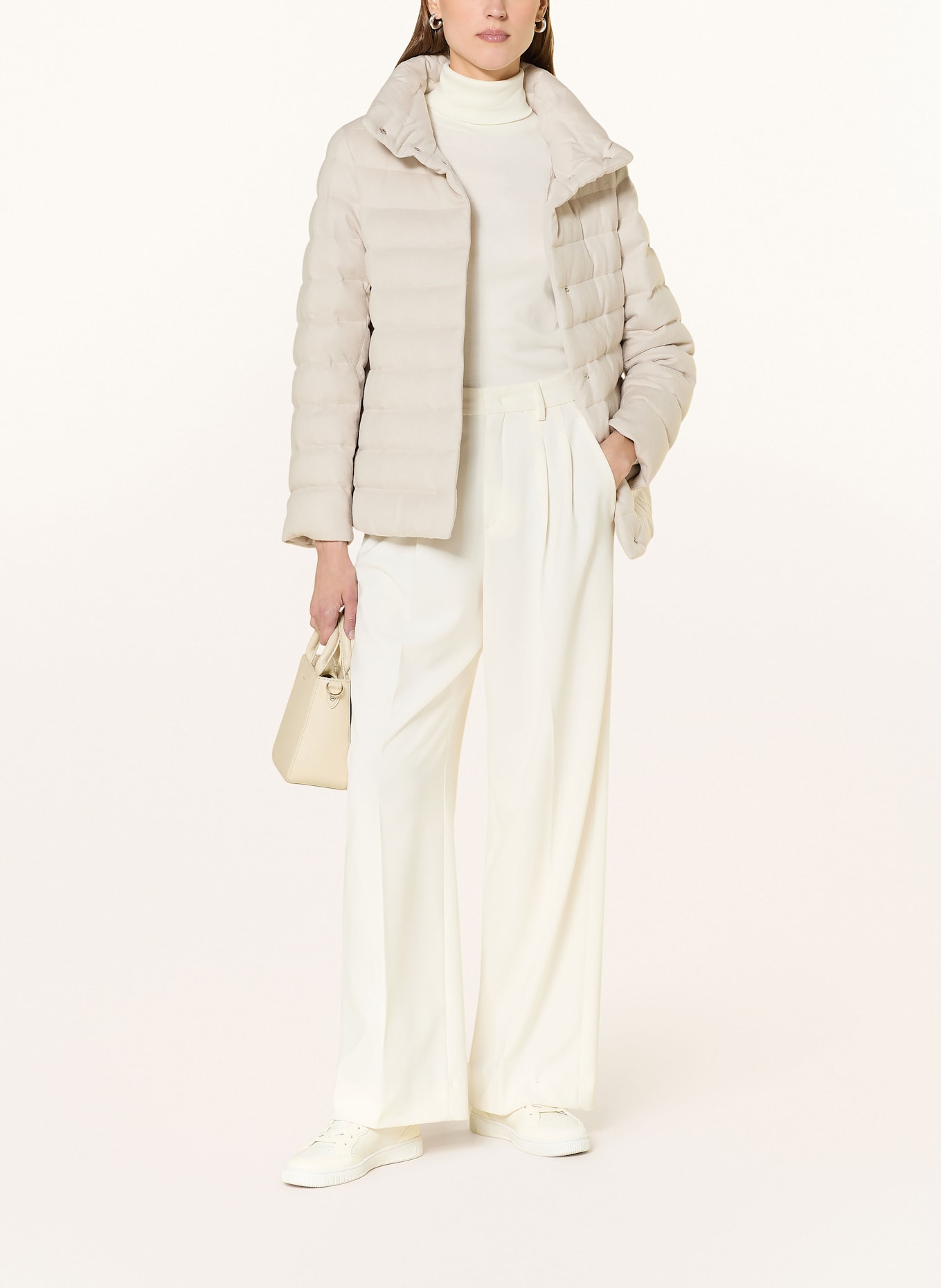 HERNO Jacke PIUMINO CAPA/ CETA aus Seide und Cashmere: ECRU