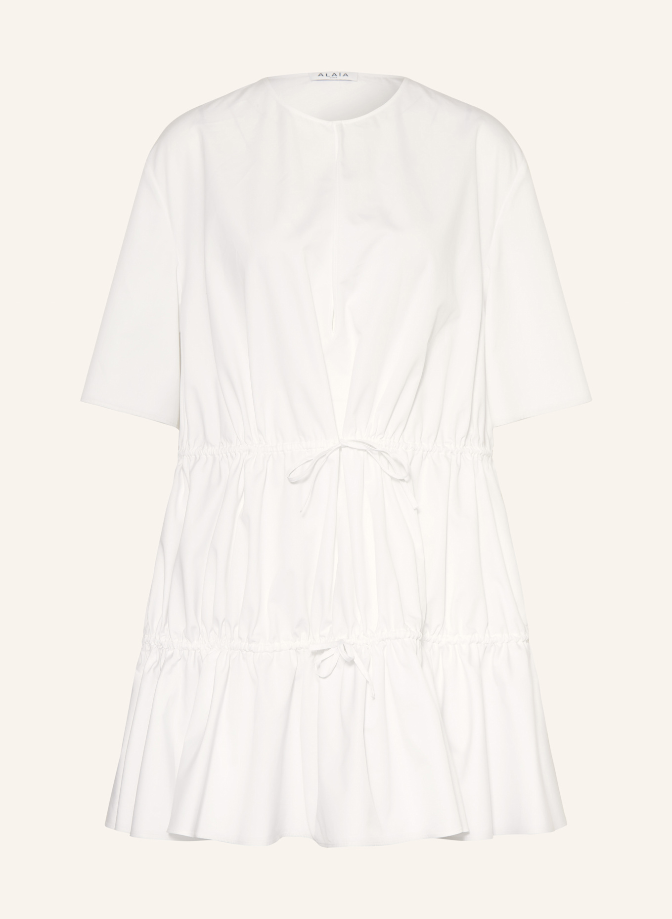 ALAÏA Kleid mit 3/4-Arm: WEISS