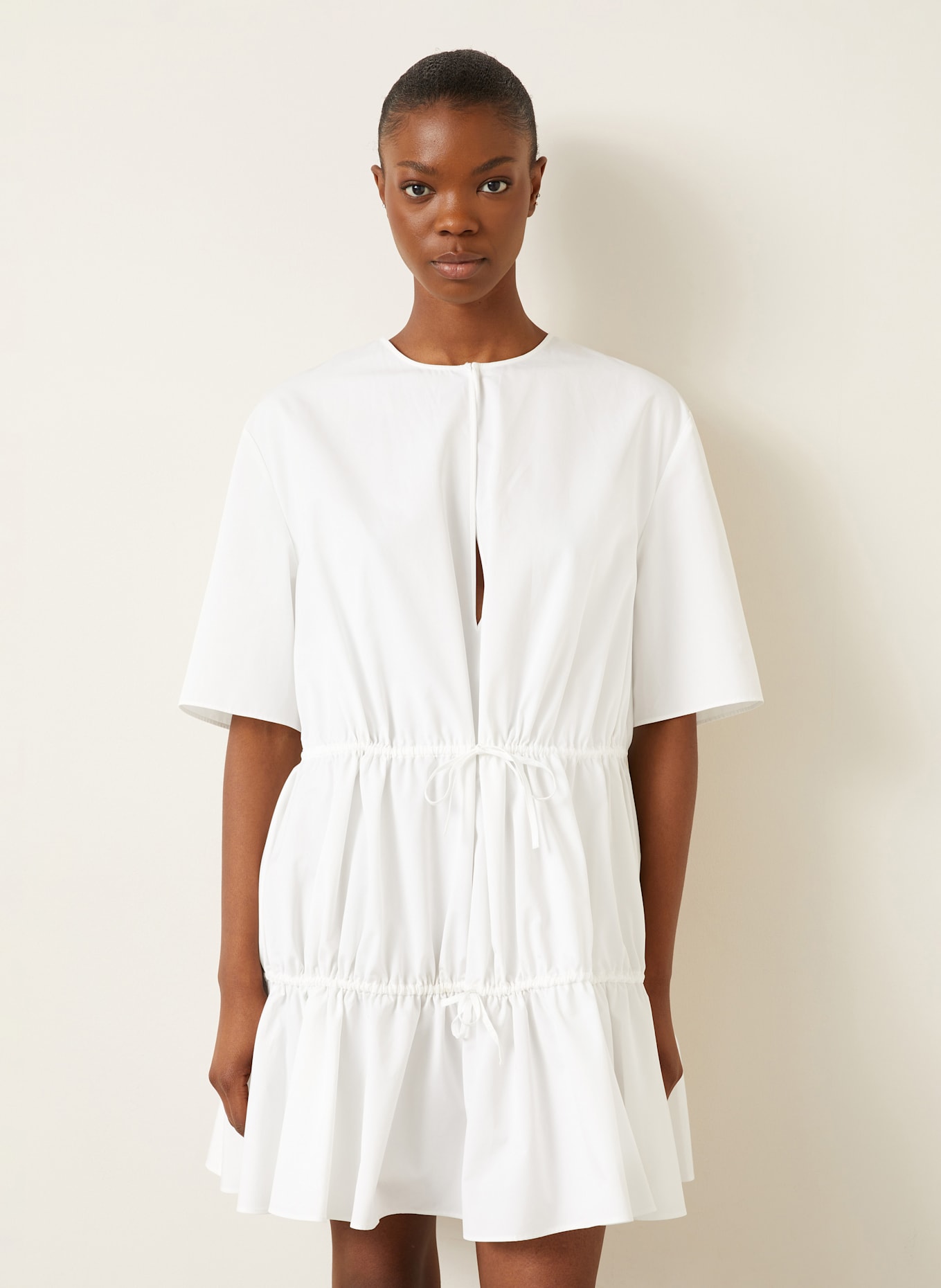 ALAÏA Kleid mit 3/4-Arm: WEISS