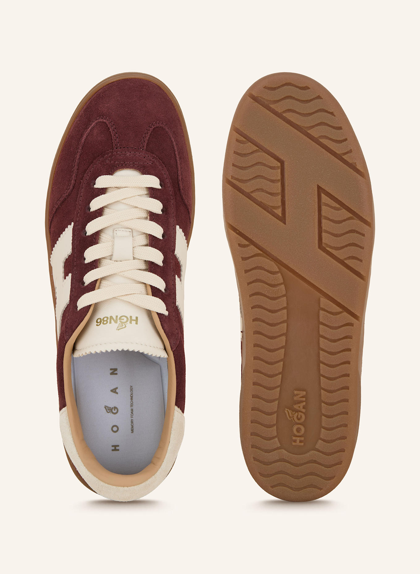 HOGAN Sneakersy HOGAN COOL: CIEMNOCZERWONY/ ECRU