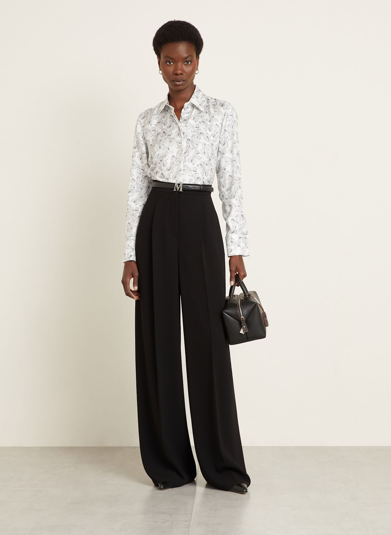 Max Mara LACCATO wide leg trousers in black