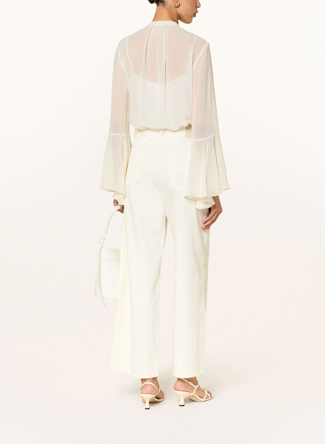 Max Mara STUDIO Schluppenbluse CUBA aus Seide mit Volants: WEISS