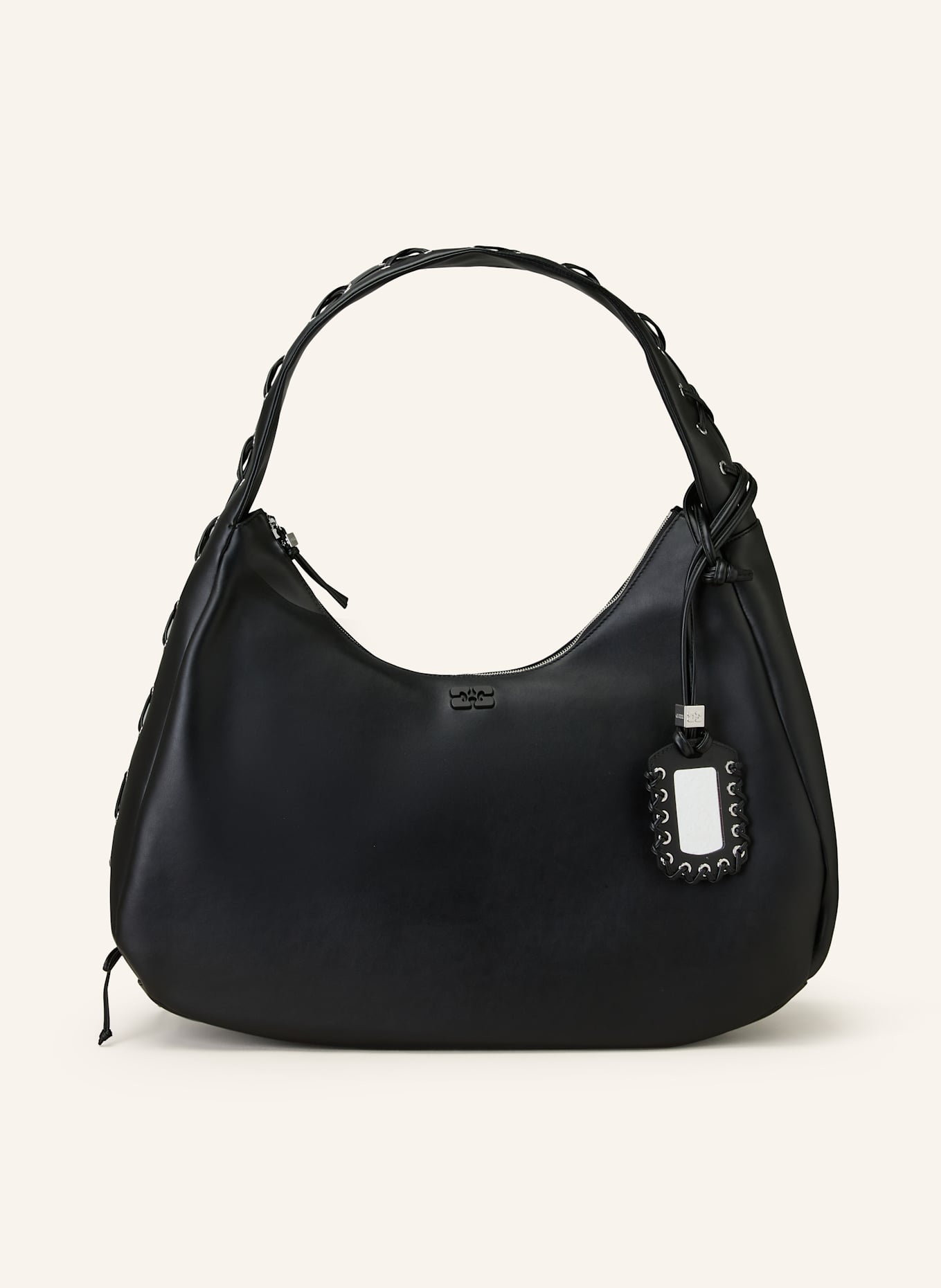 GANNI Beuteltasche BOU XXL: SCHWARZ