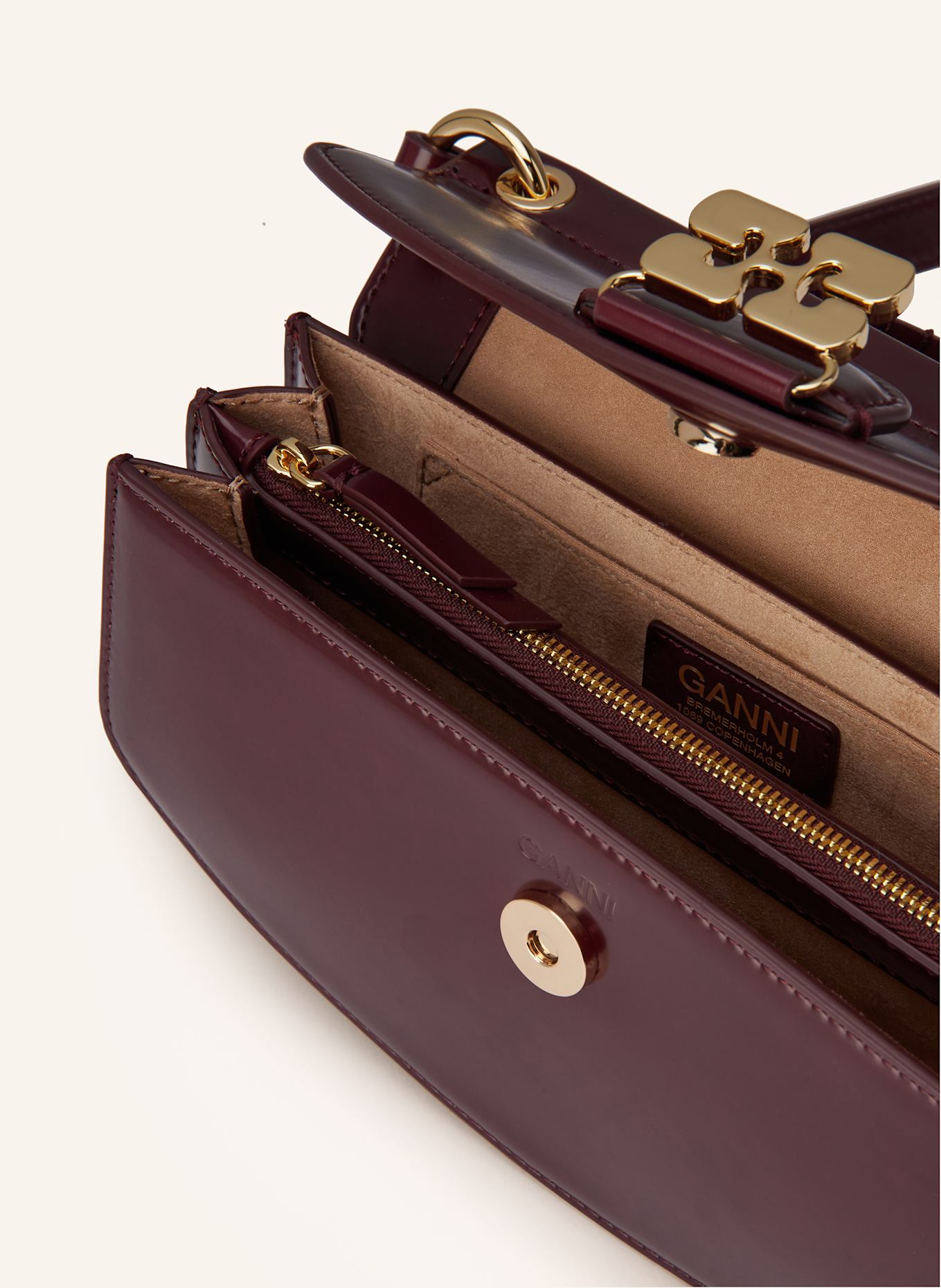 GANNI Handbag APO-G: DARK RED