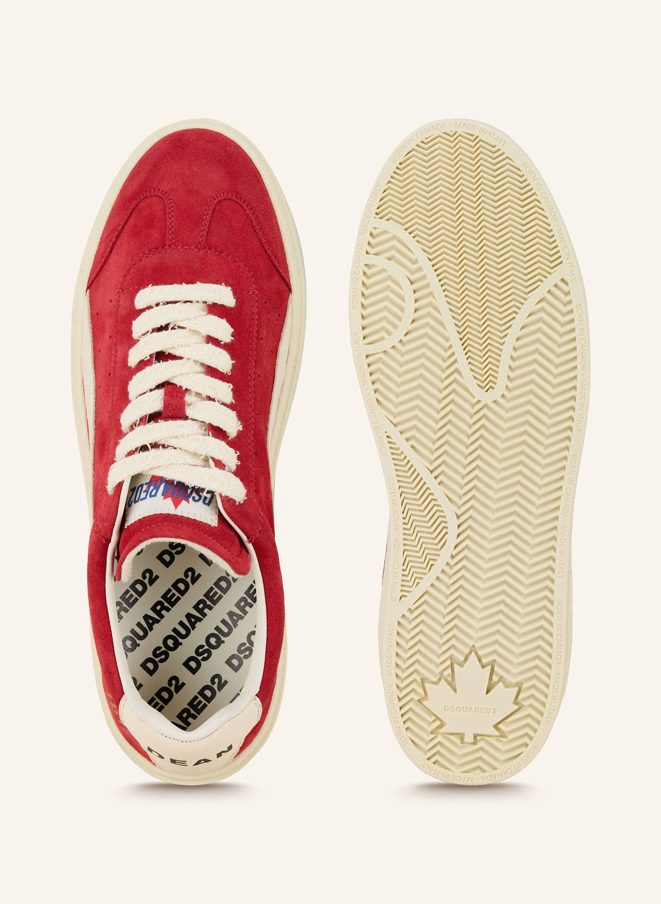 DSQUARED2 Sneaker: ROT/ ECRU