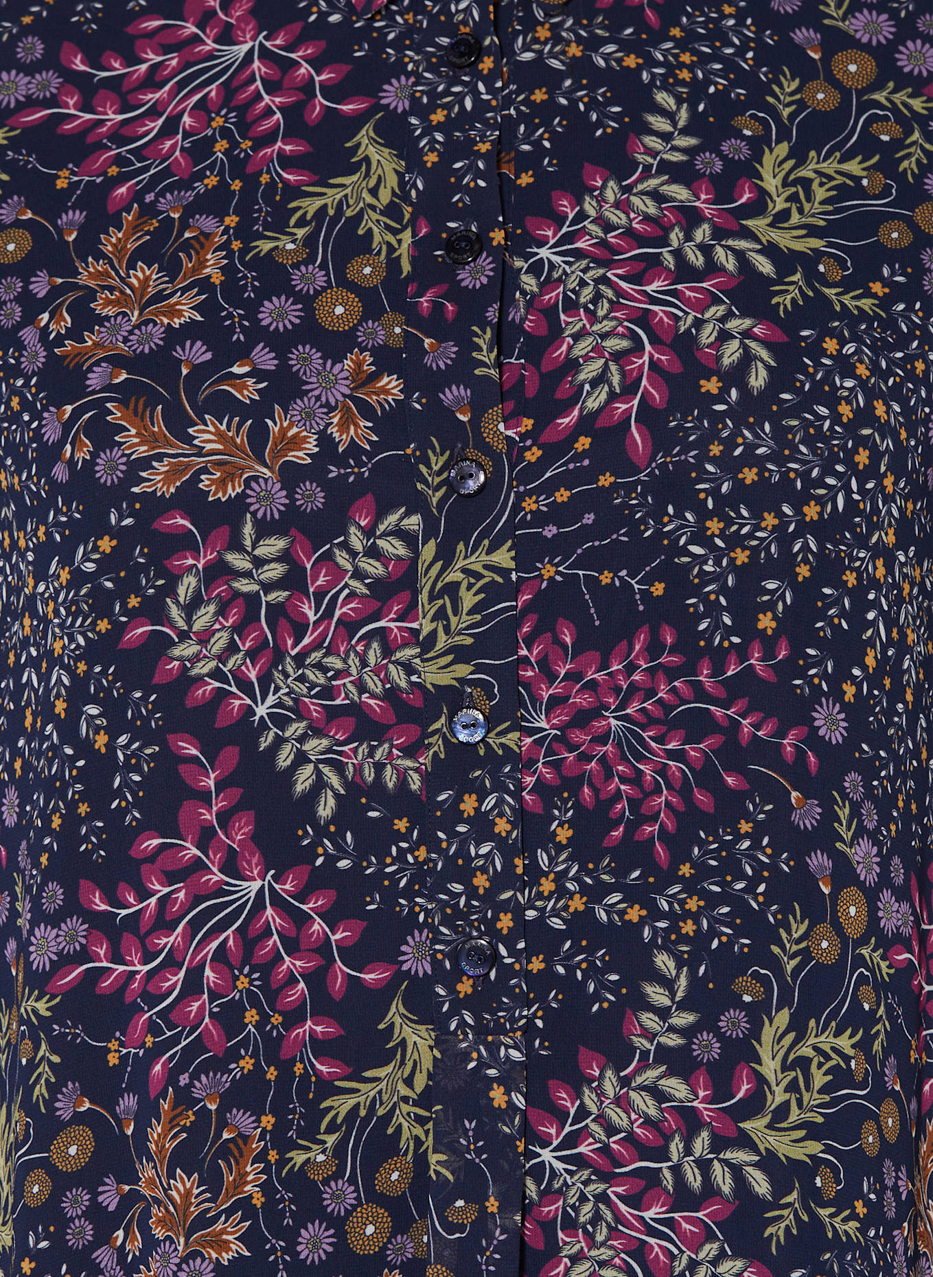 MARINA RINALDI Hemdblusenkleid UVINA: DUNKELBLAU / FUCHSIA / HELLGRÜN