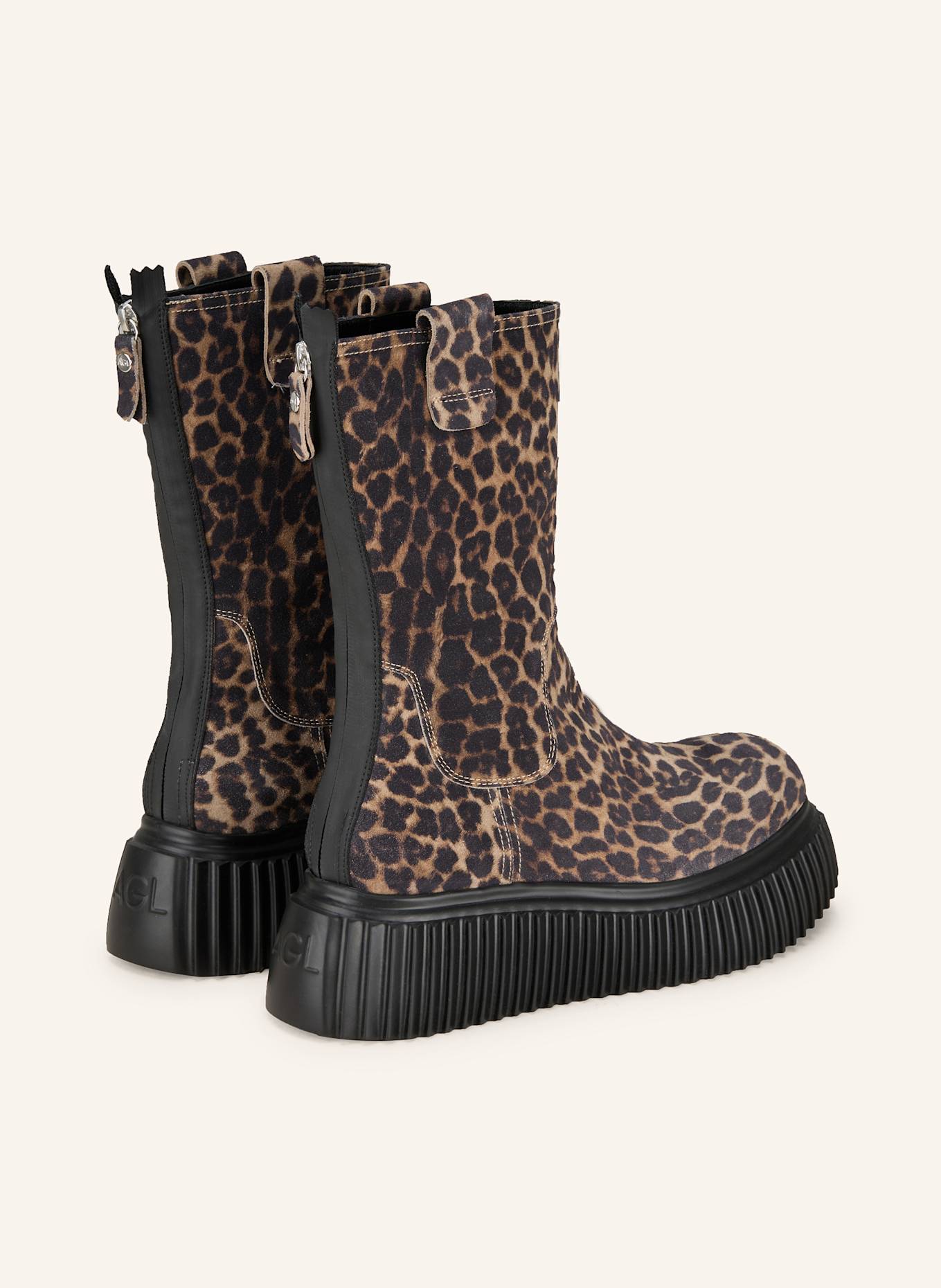 AGL Plateau-Boots MILAGROS: BEIGE/ SCHWARZ