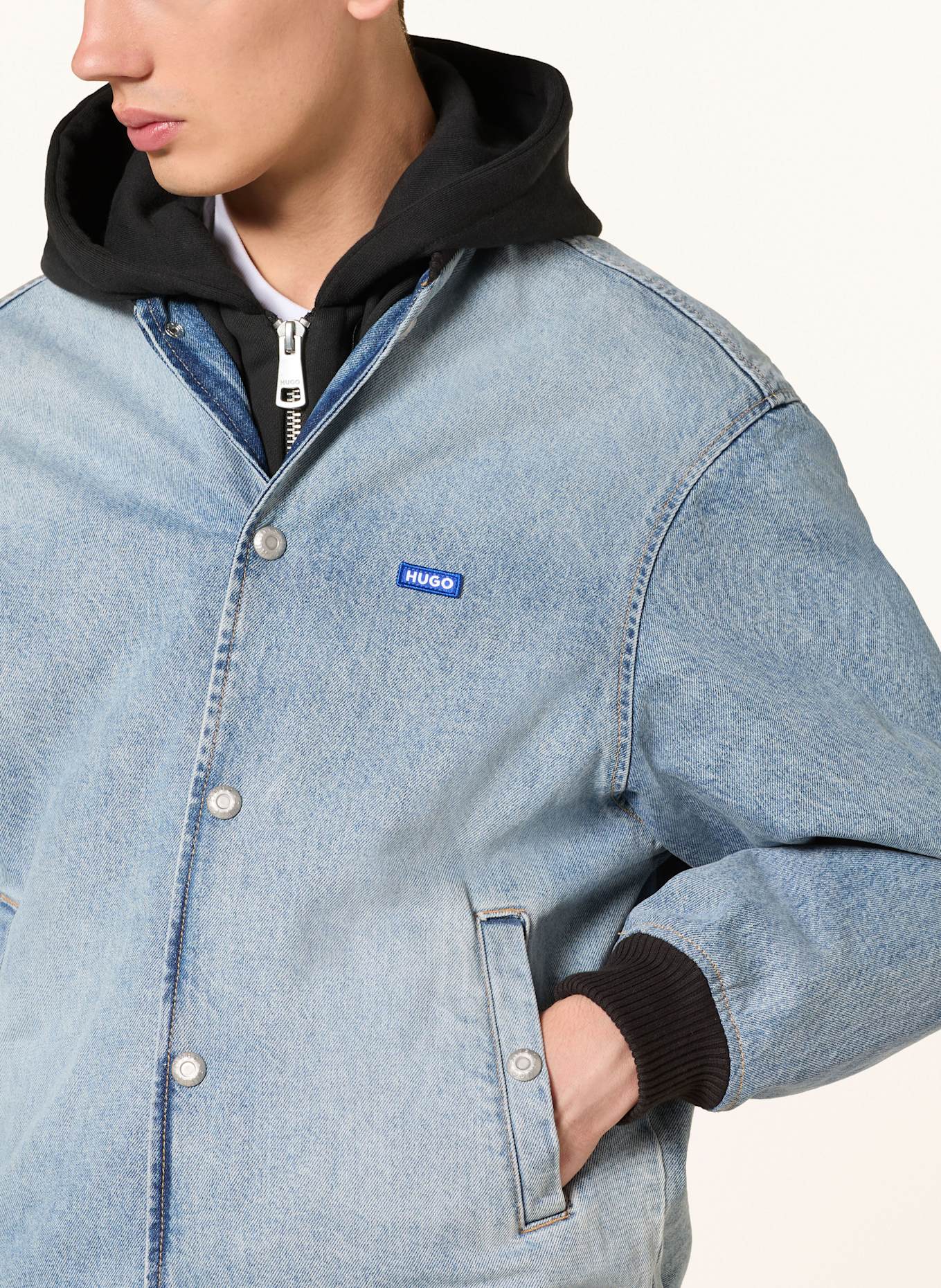 HUGO Jeansjacke ENJO mit Blende: HELLBLAU