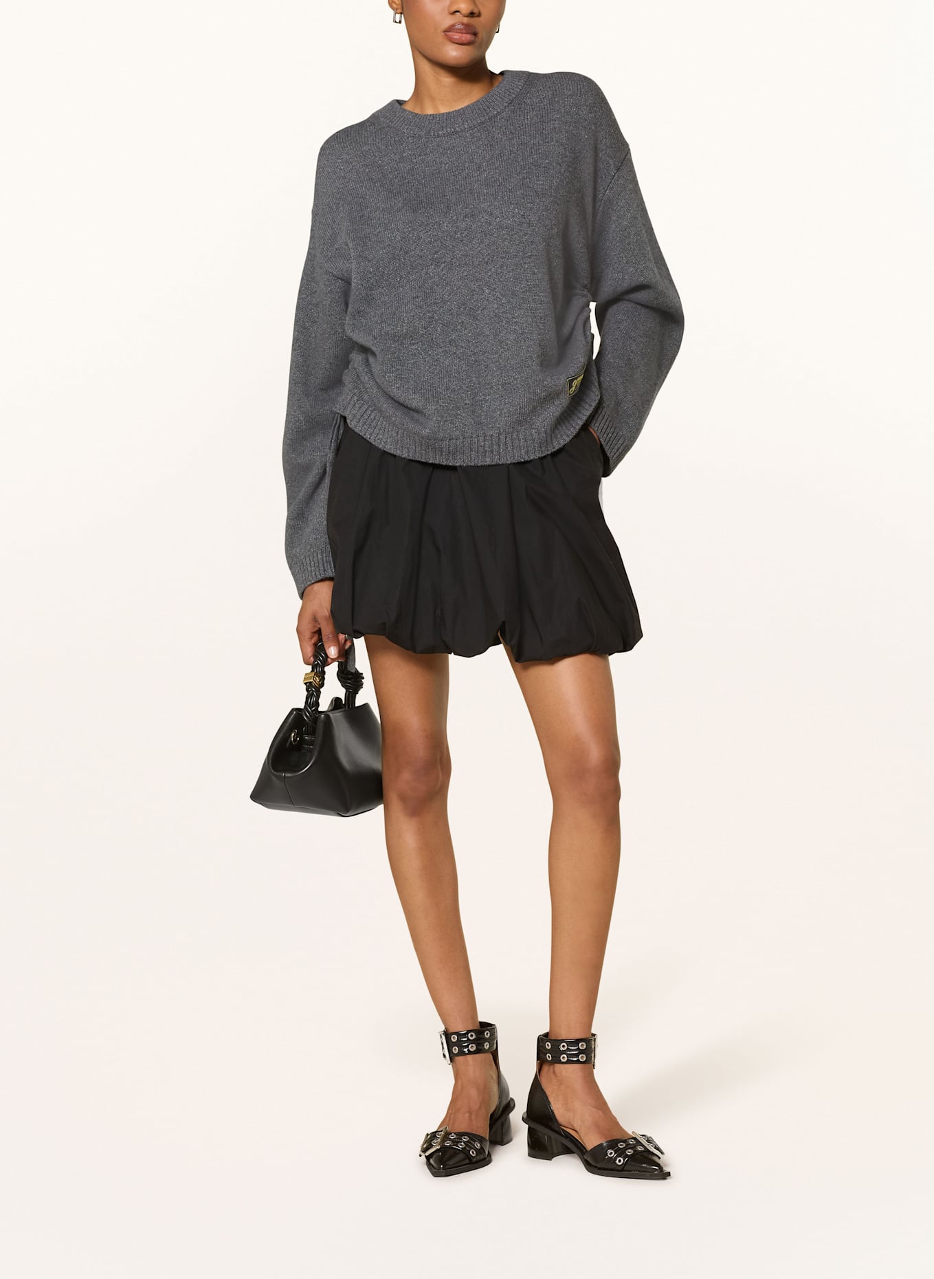 GANNI Pullover: DUNKELGRAU
