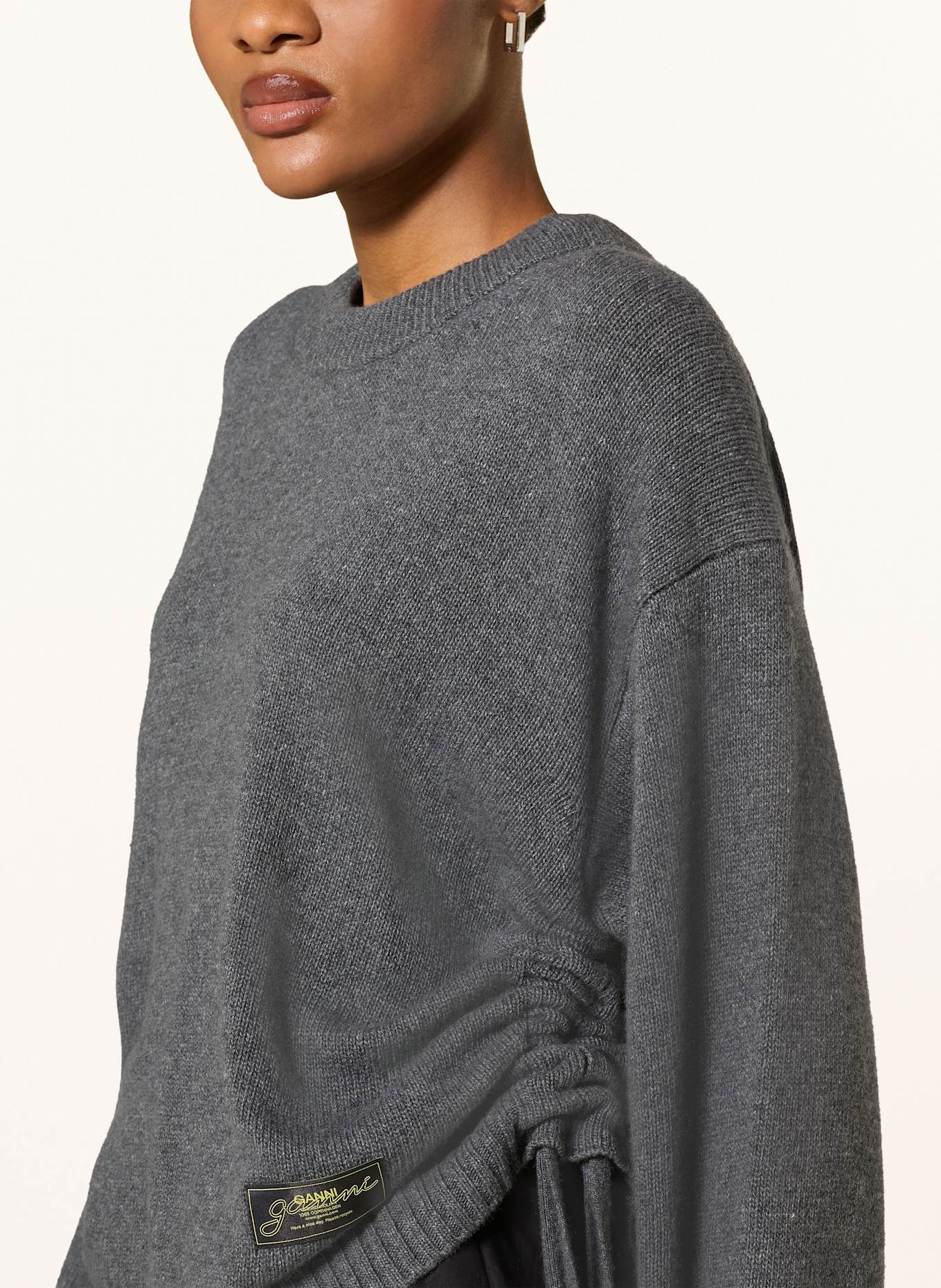 GANNI Pullover: DUNKELGRAU