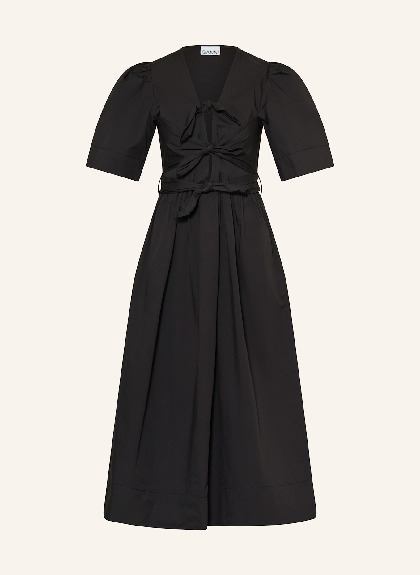 GANNI Kleid: SCHWARZ