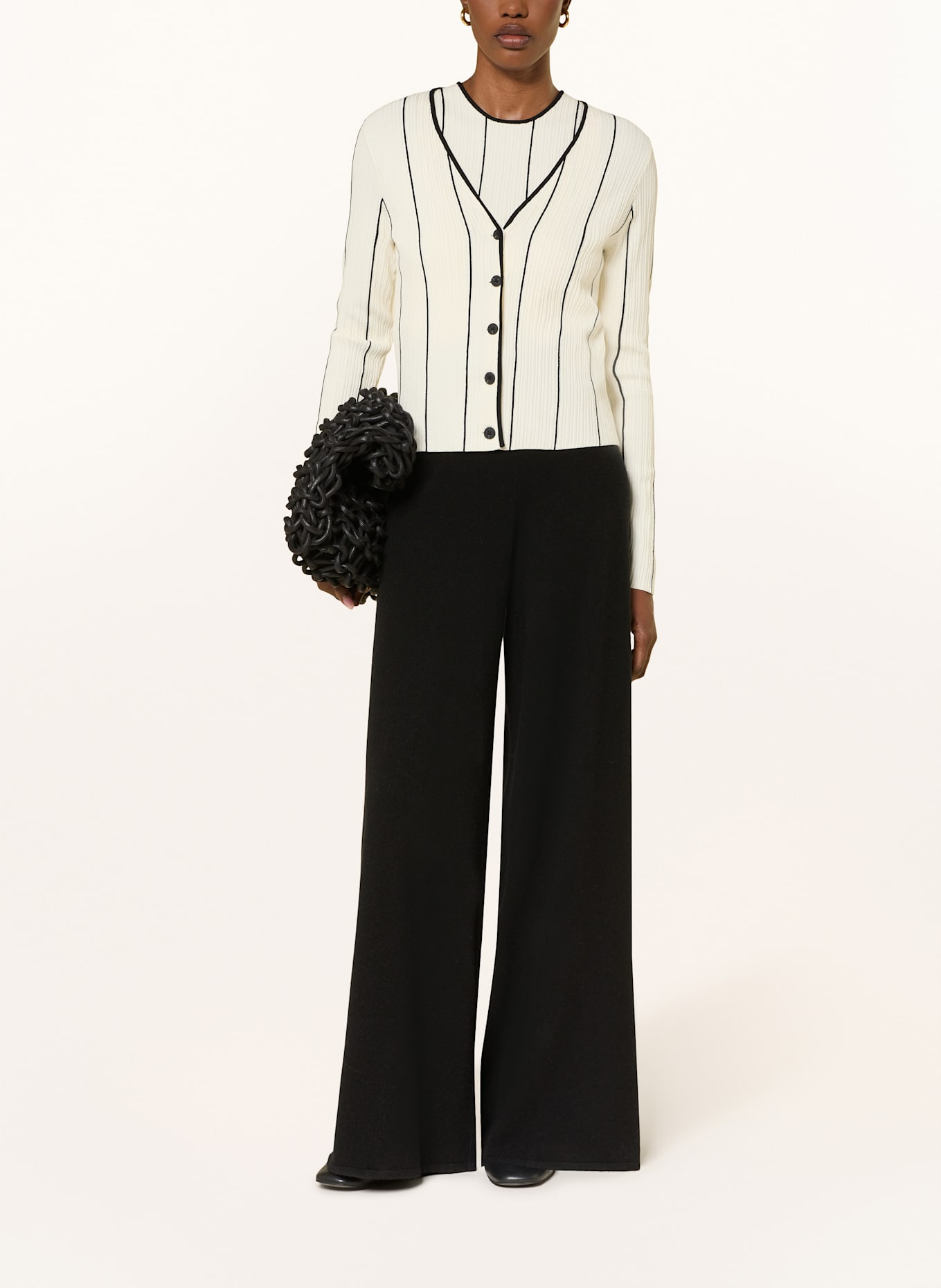 InWear Strickjacke SAIAIW: CREME / SCHWARZ