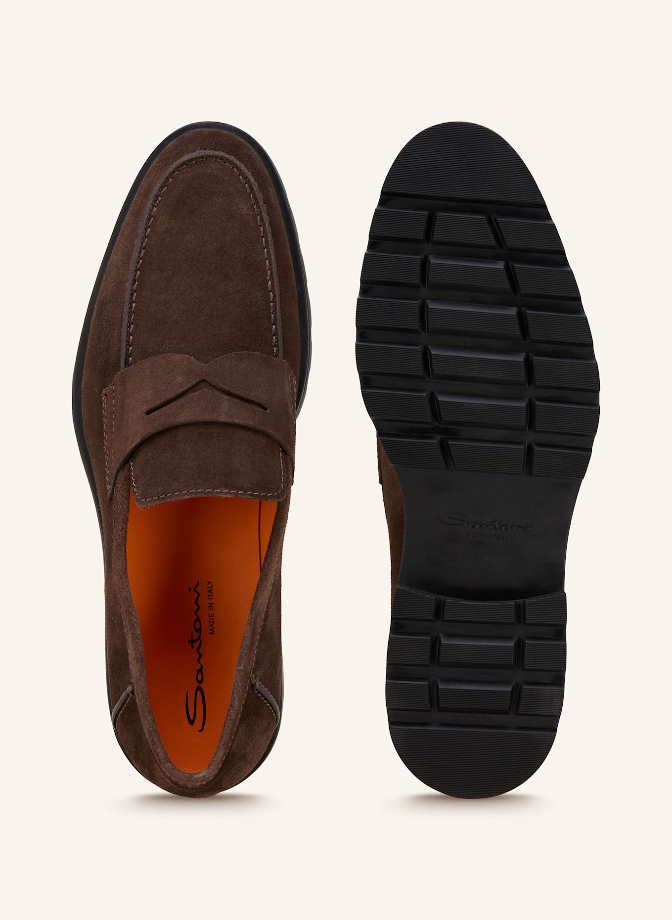 Santoni Penny loafer ROCK: DARK BROWN