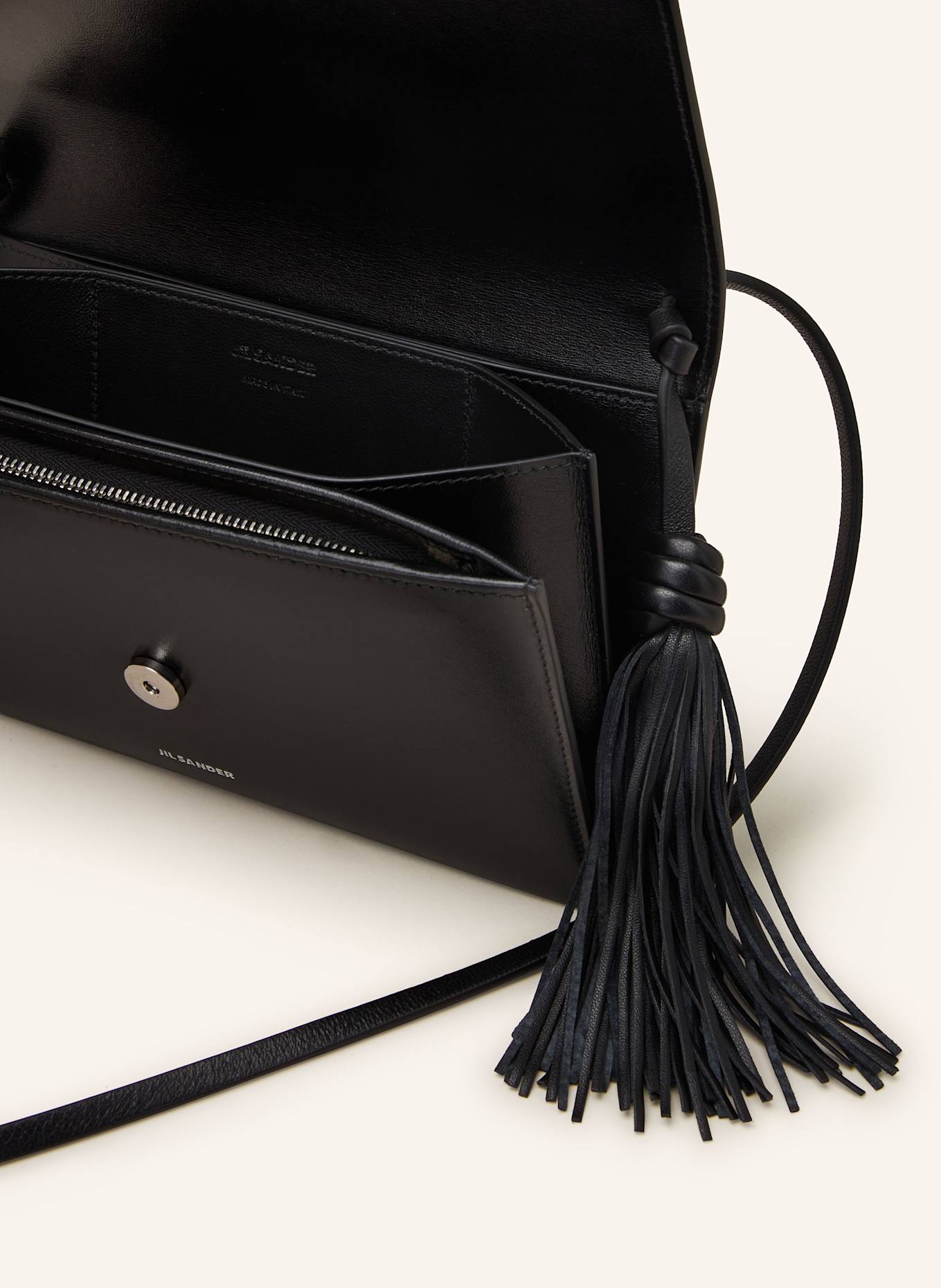 JIL SANDER Torba na ramię TASSEL: CZARNY