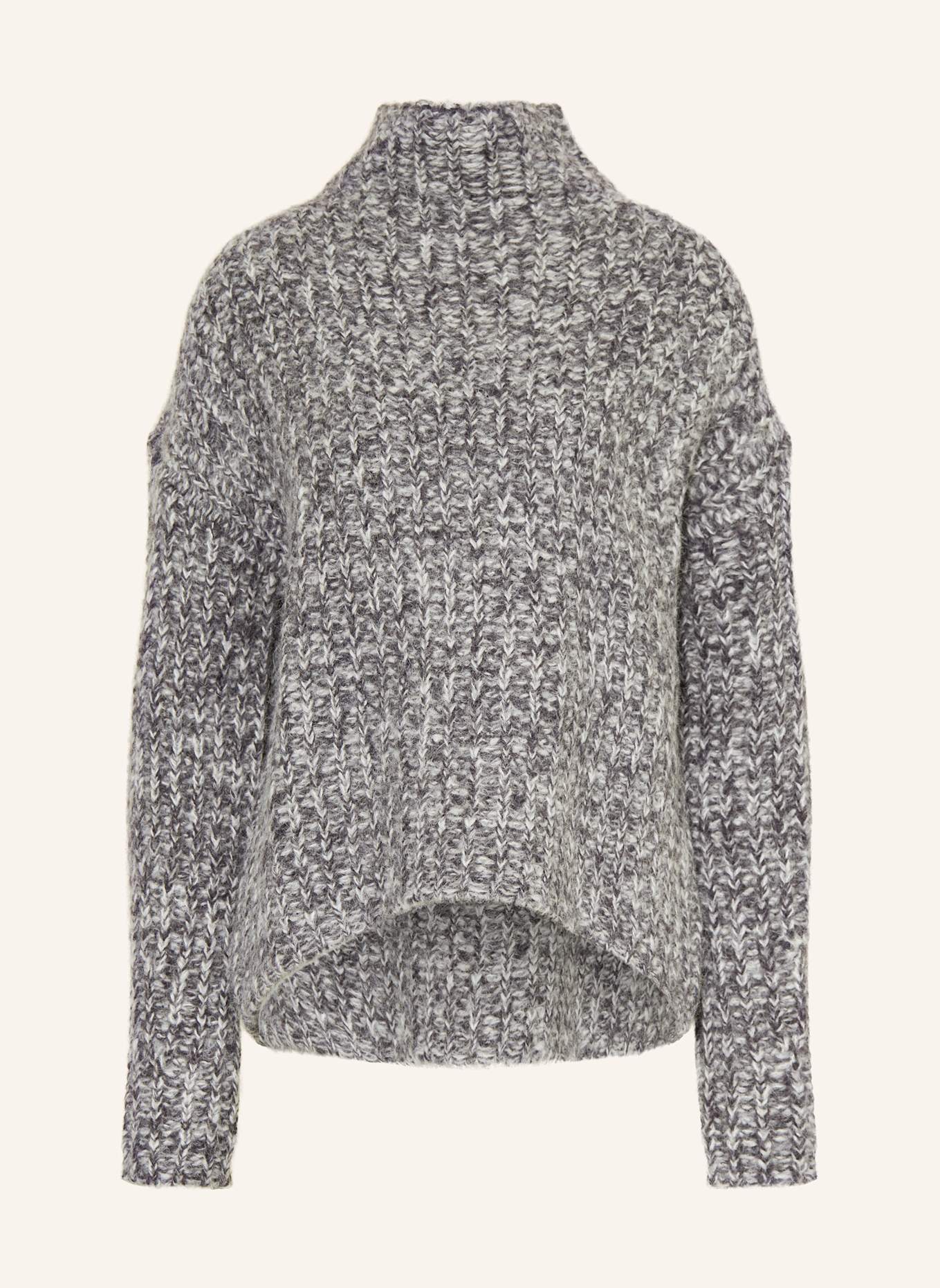 MRS & HUGS Pullover mit Alpaka: DUNKELGRAU / HELLGRAU