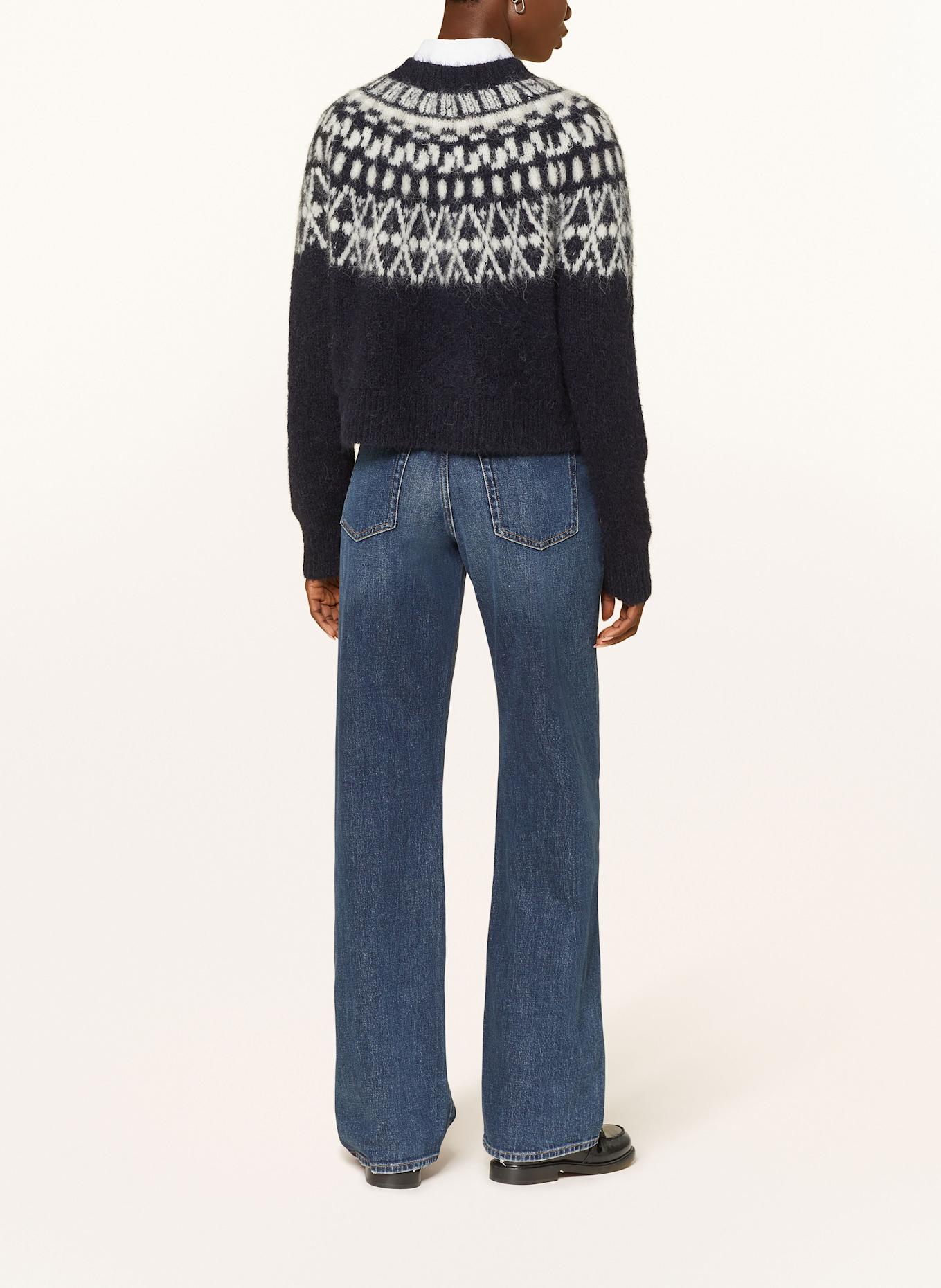 MRS & HUGS Pullover mit Alpaka: DUNKELBLAU / HELLGRAU