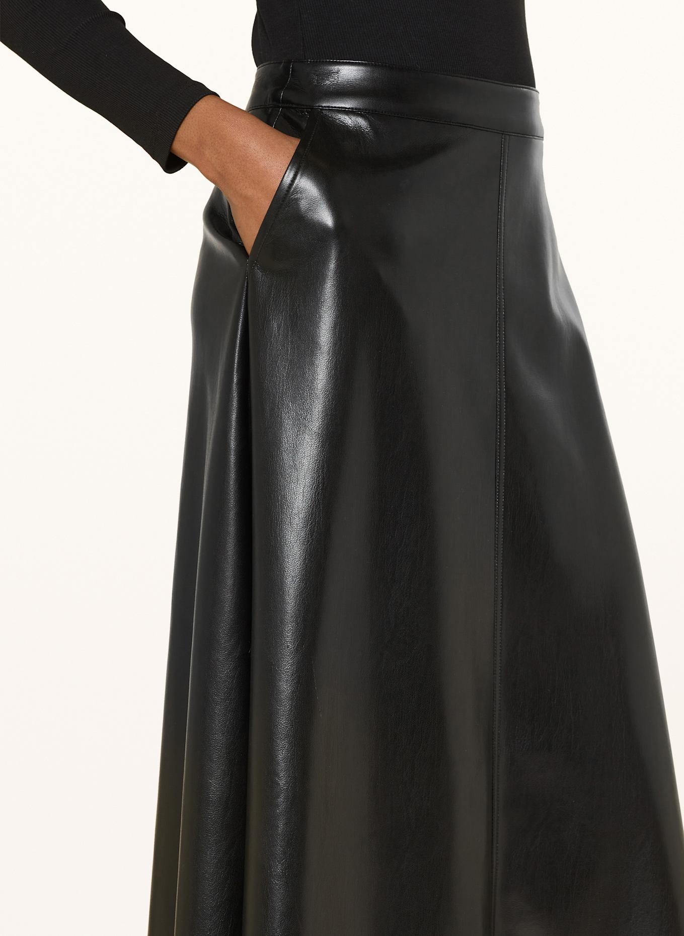 MRS & HUGS Jupe en simili cuir: NOIR