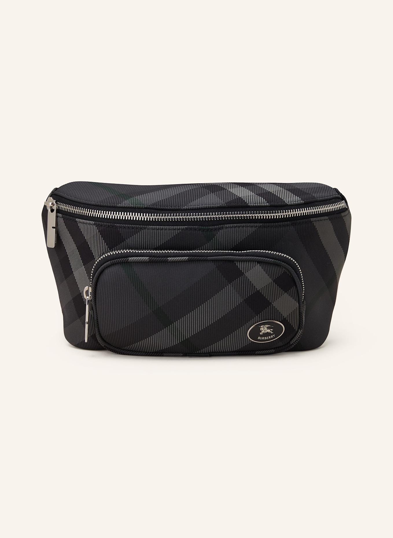 BURBERRY Gürteltasche HERITAGE CHECK: DUNKELGRAU/ SCHWARZ/ DUNKELGRÜN