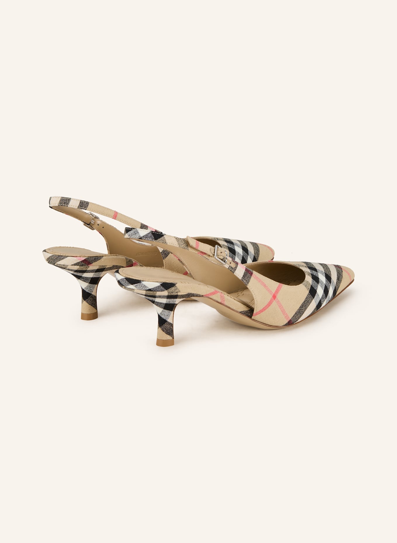 BURBERRY Slingpumps: HELLBRAUN/ SCHWARZ/ ROT