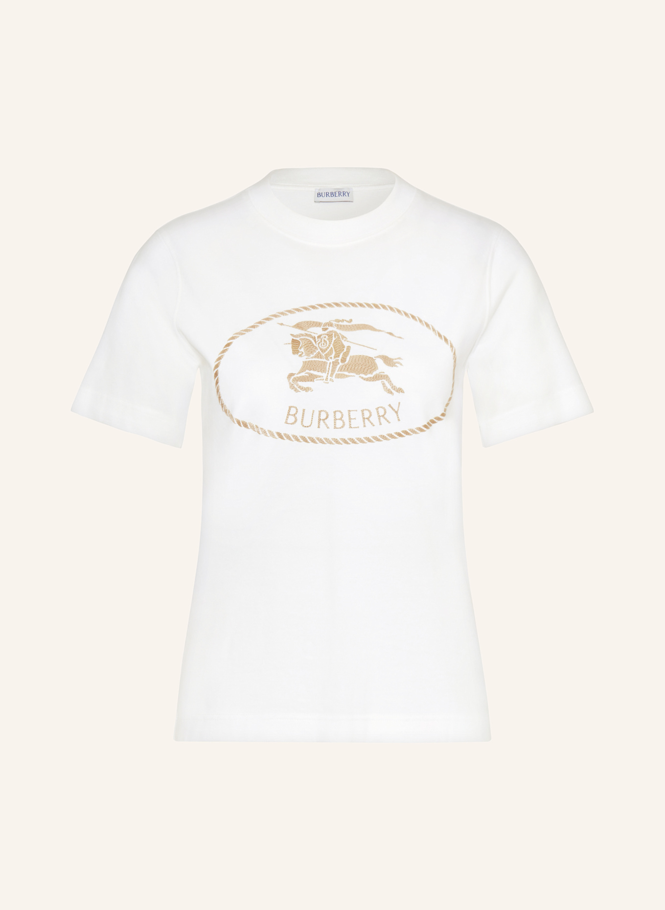 BURBERRY T-shirt: BIAŁY/ BRĄZOWY
