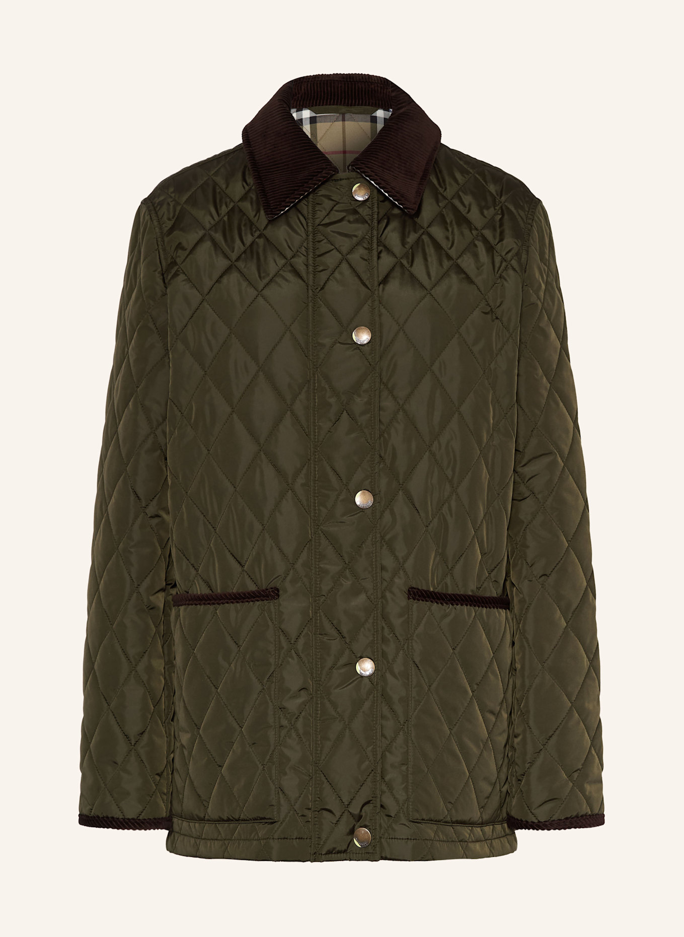 BURBERRY Kurtka pikowana: CIEMNOZIELONY