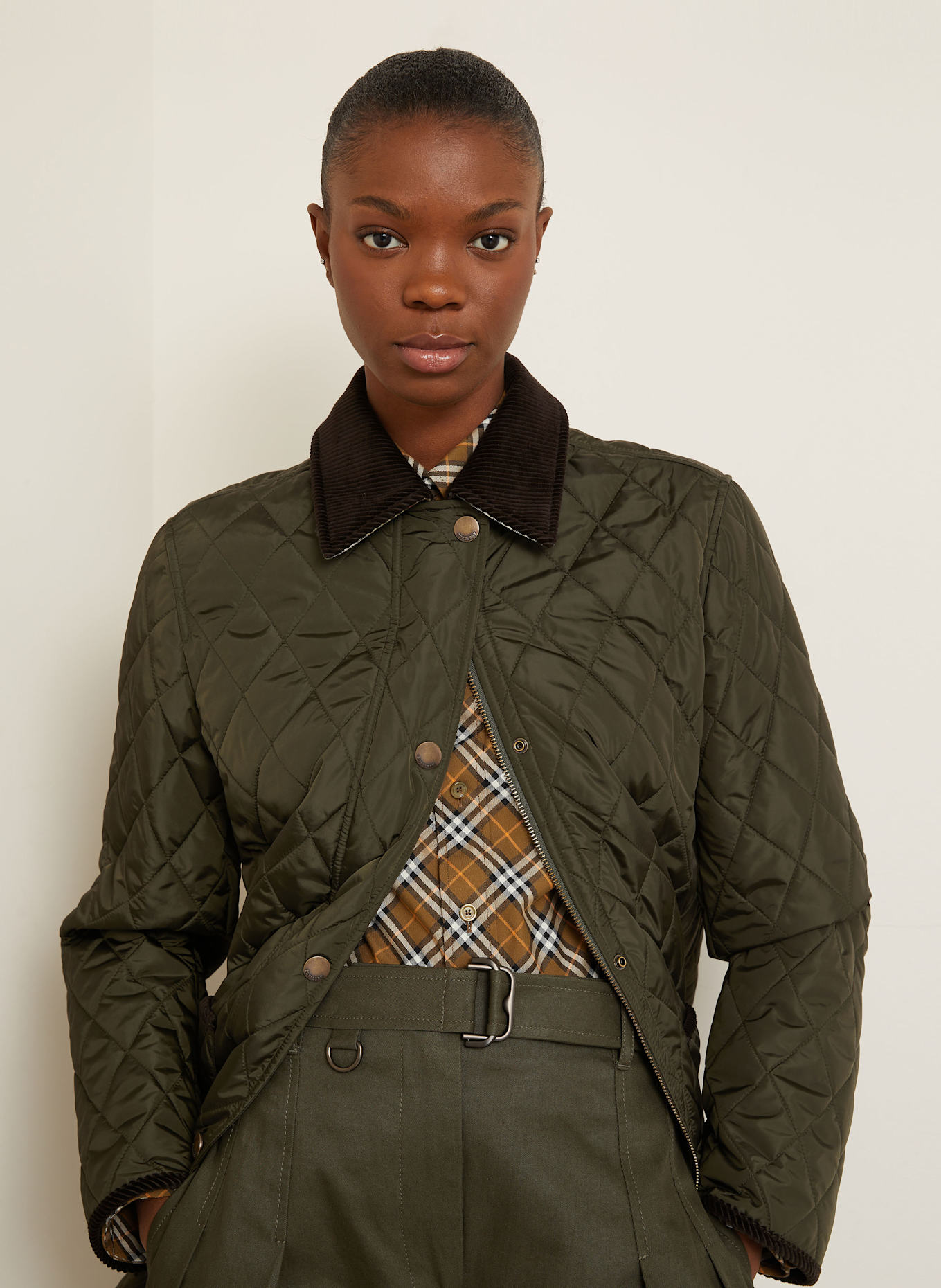 BURBERRY Kurtka pikowana: CIEMNOZIELONY