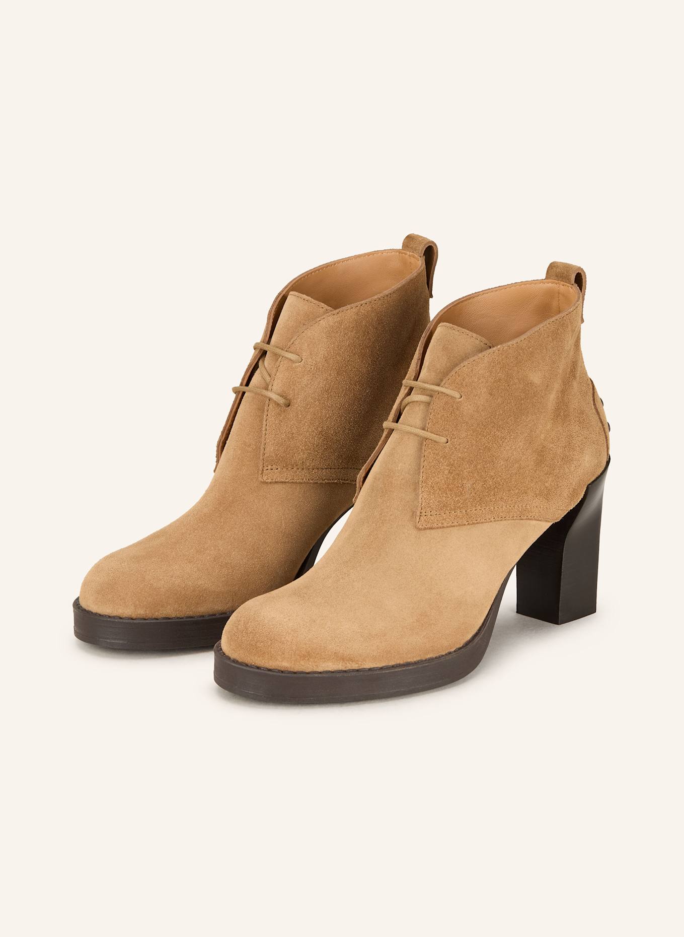 TOD'S Botki GOMMA: CAMELOWY