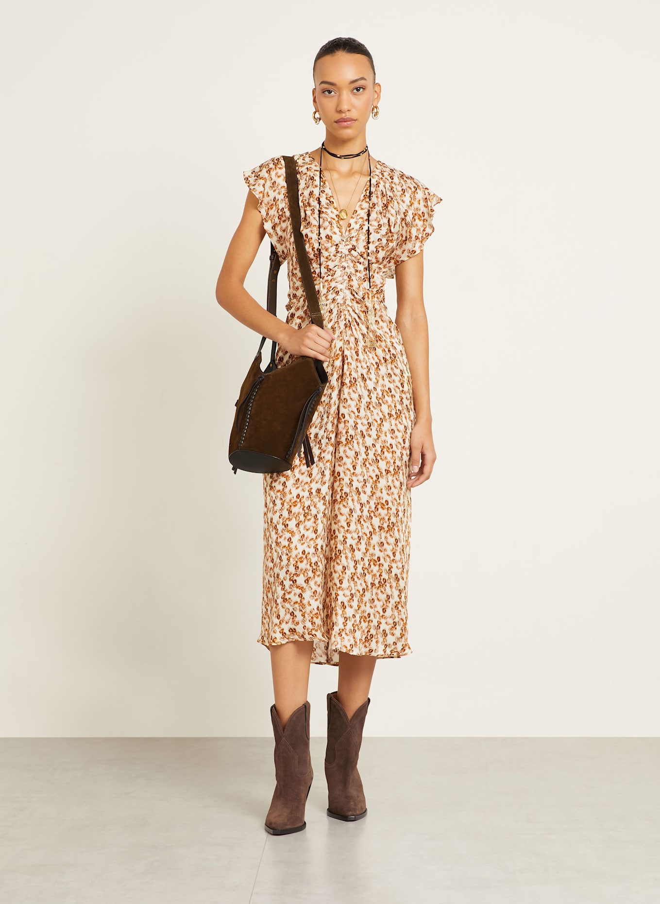 ISABEL MARANT Beuteltasche TAMPA MINI: DUNKELBRAUN