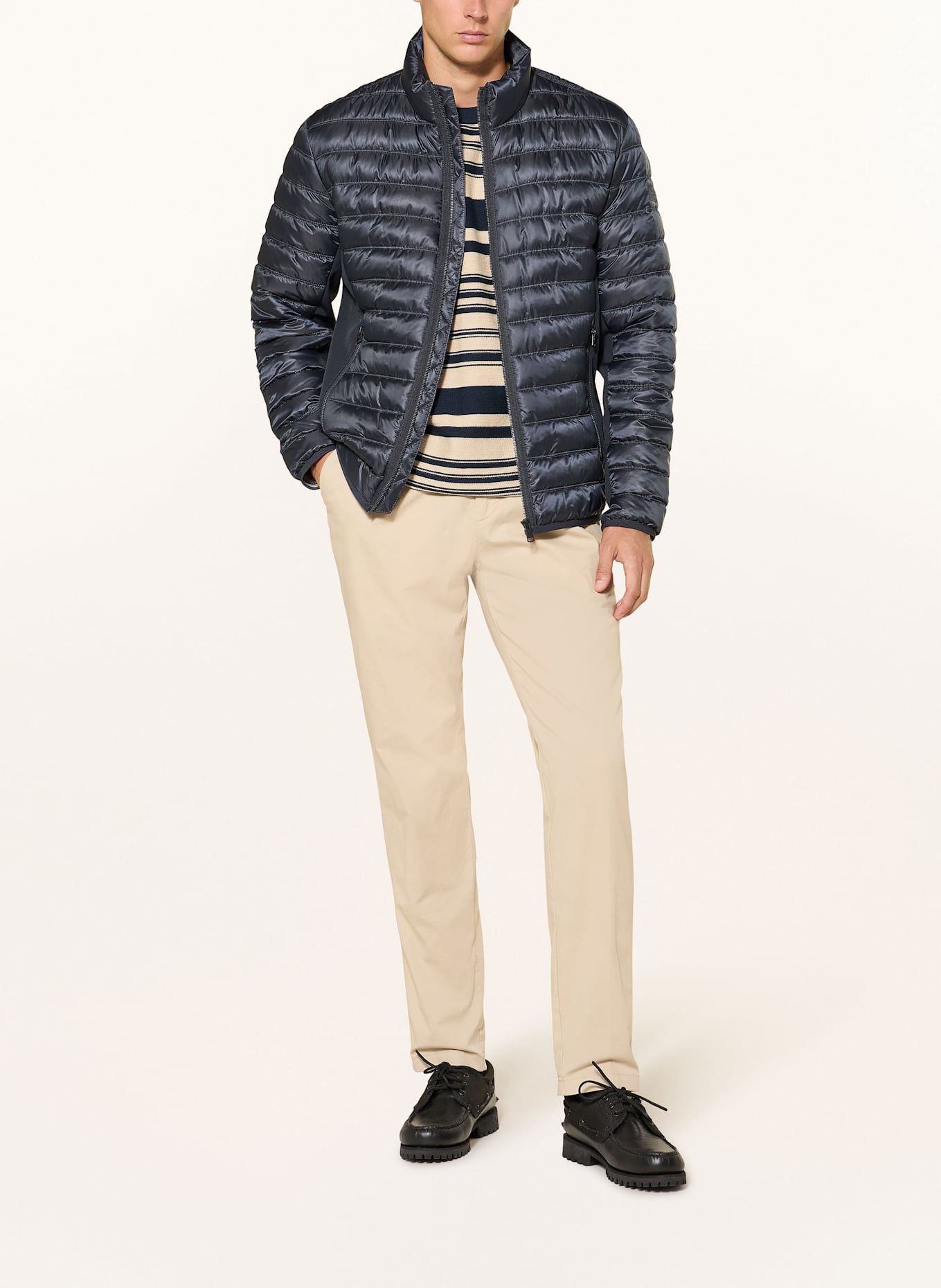 Marc O'Polo Steppjacke im Materialmix: DUNKELBLAU